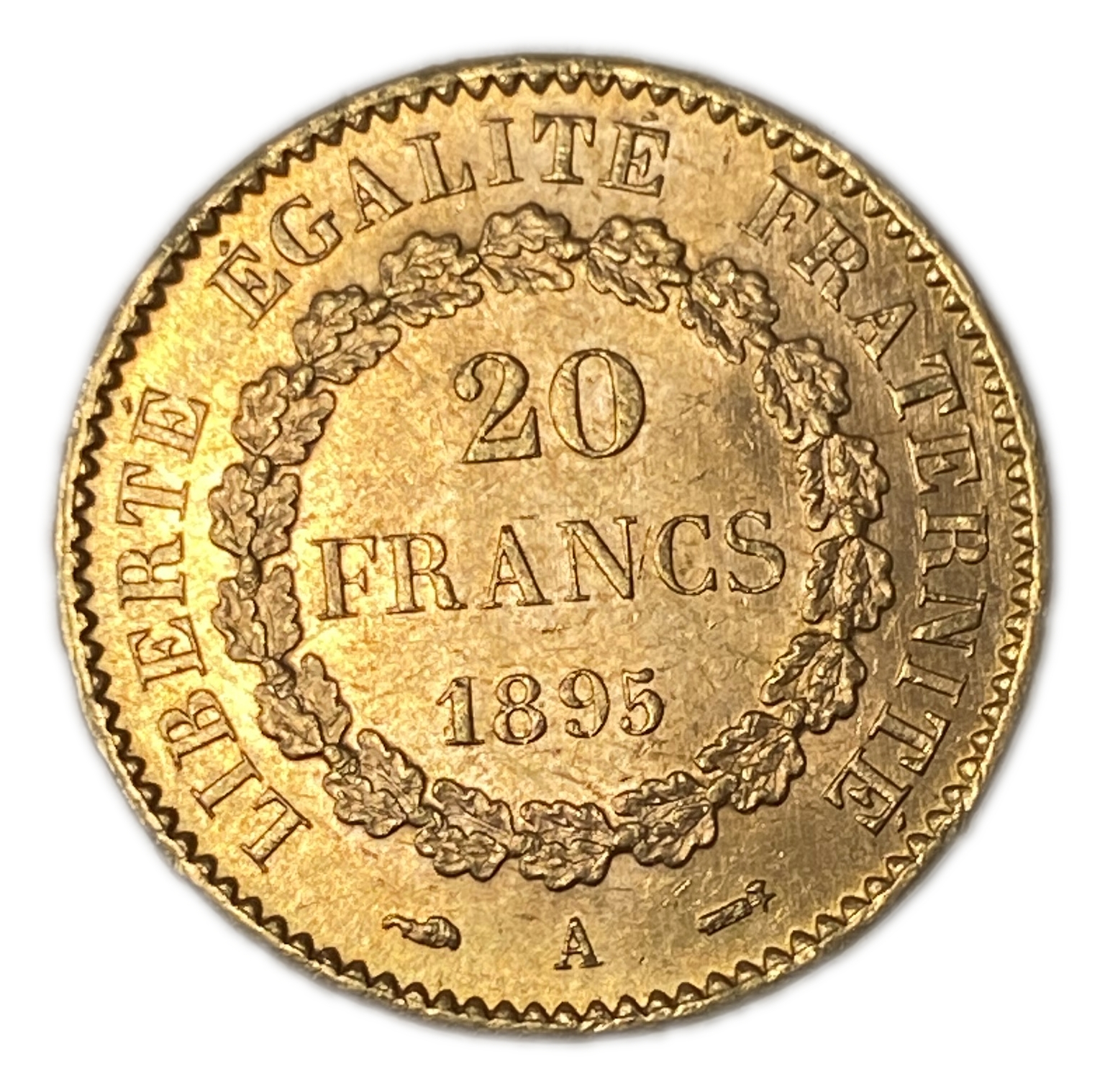 France - 20 Francs 1895 A - XF - Genius Writing the Constitution - Gold 900, 6.45g, 22mm - 1 0