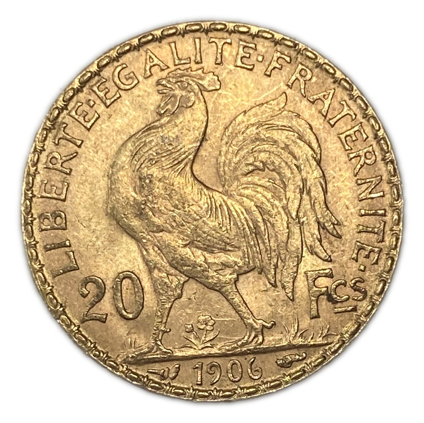 France - 20 Francs 1906 - Gold 900, 6.45g, 21mm - 1 0