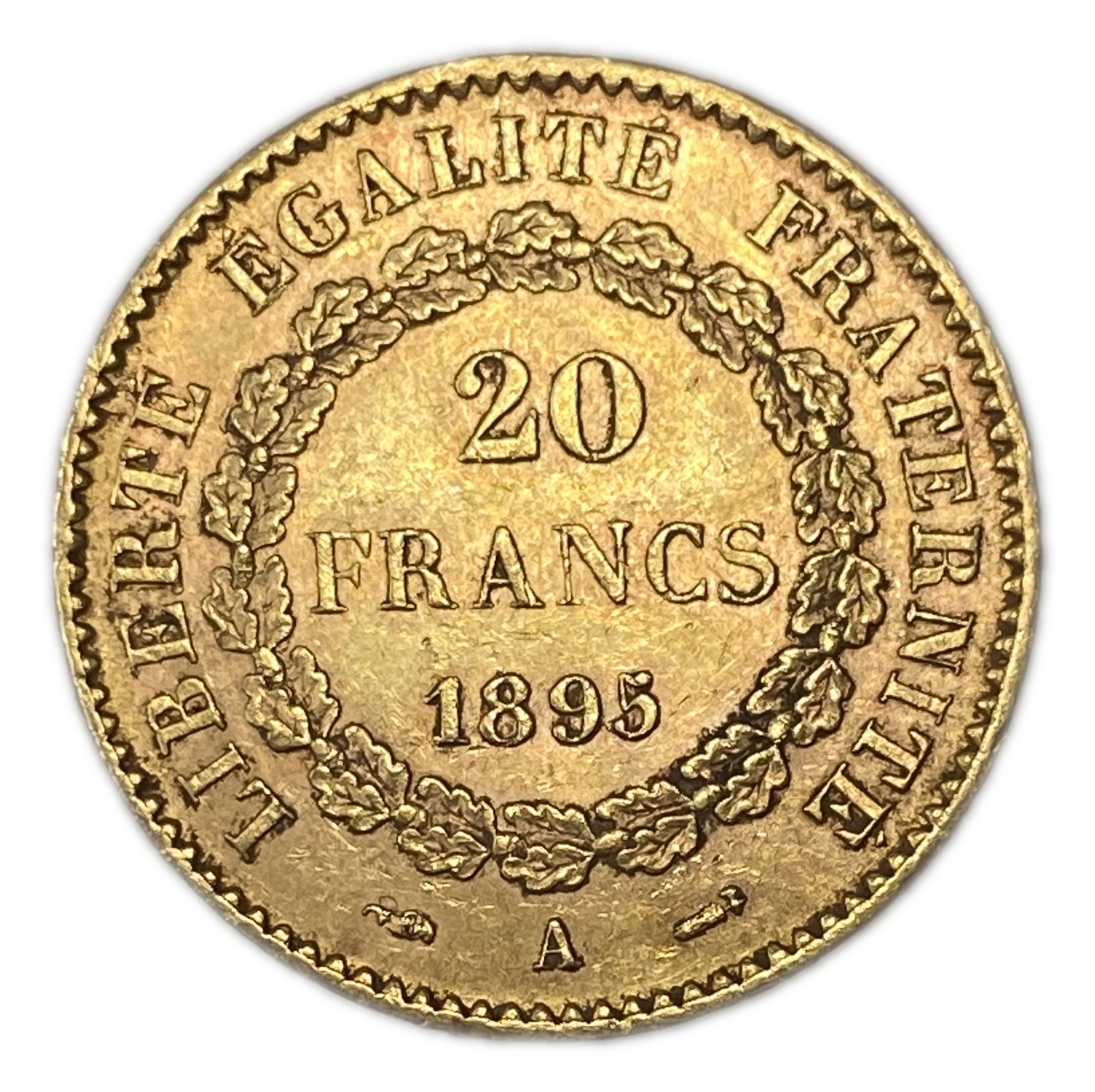France - 20 Francs 1895 A - XF - Genius Writing the Constitution - Gold 900, 6.45g, 22mm - 1 0