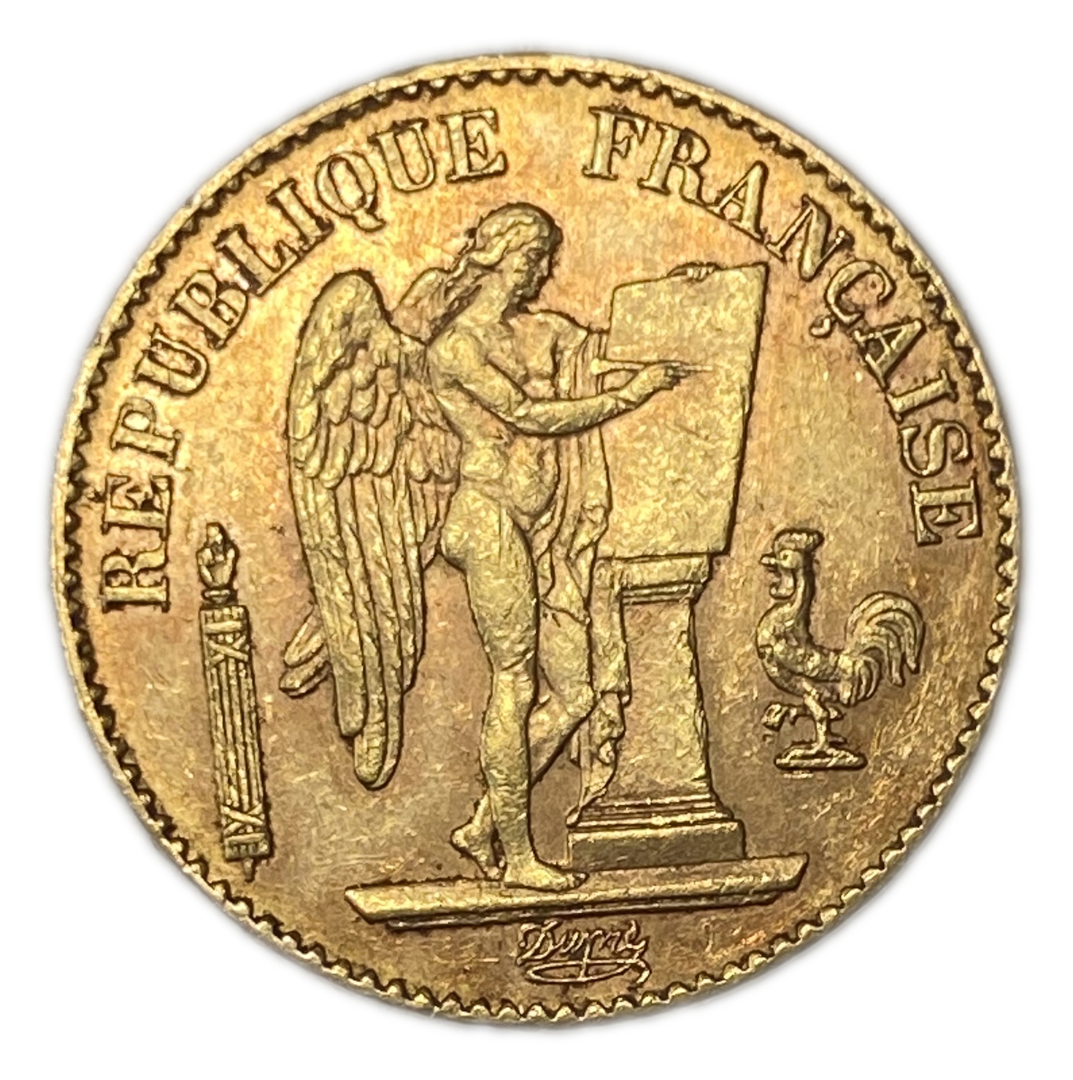 France - 20 Francs 1895 A - XF - Genius Writing the Constitution - Gold 900, 6.45g, 22mm - 1 1