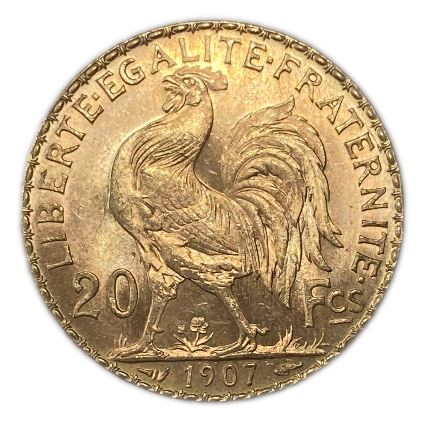France - 20 Francs 1907 - Gold 900, 6.45g, 21mm - 1 0