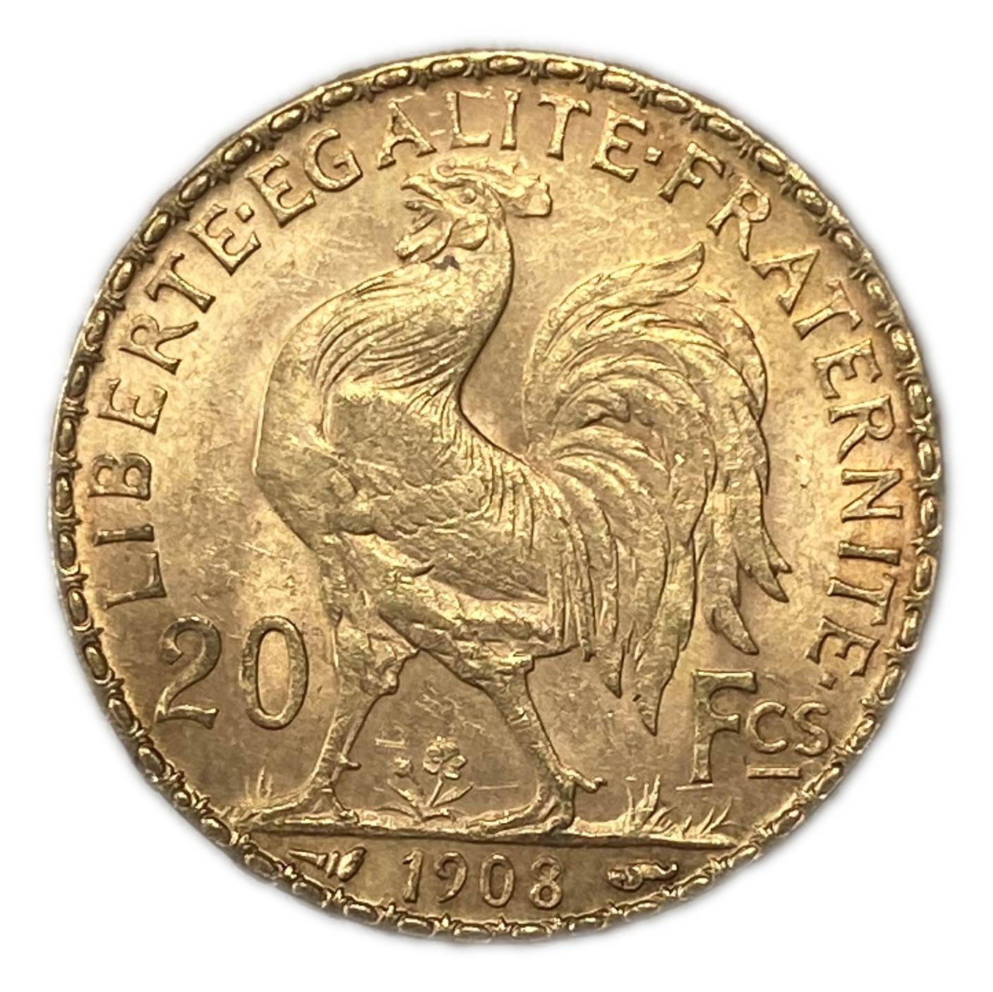 France - 20 Francs 1908 - Gold 900, 6.45g, 21mm - 1 0