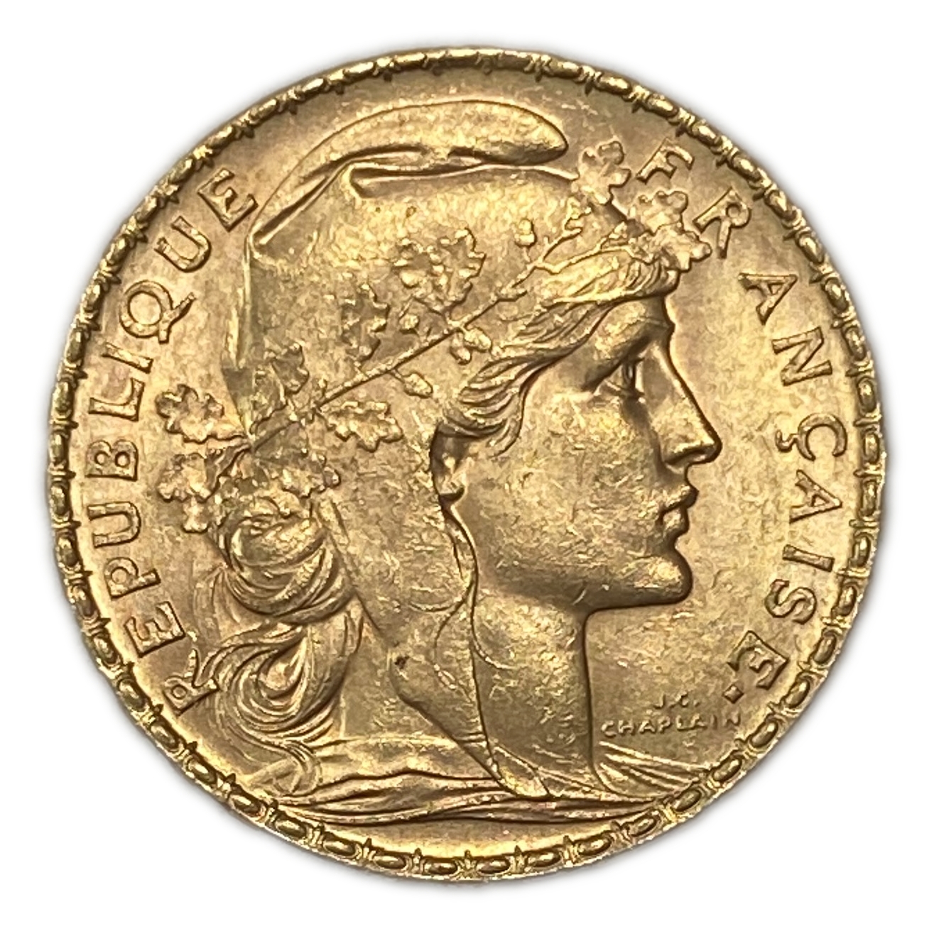 France - 20 Francs 1909 - Gold 900, 6.45g, 21mm - 1 1