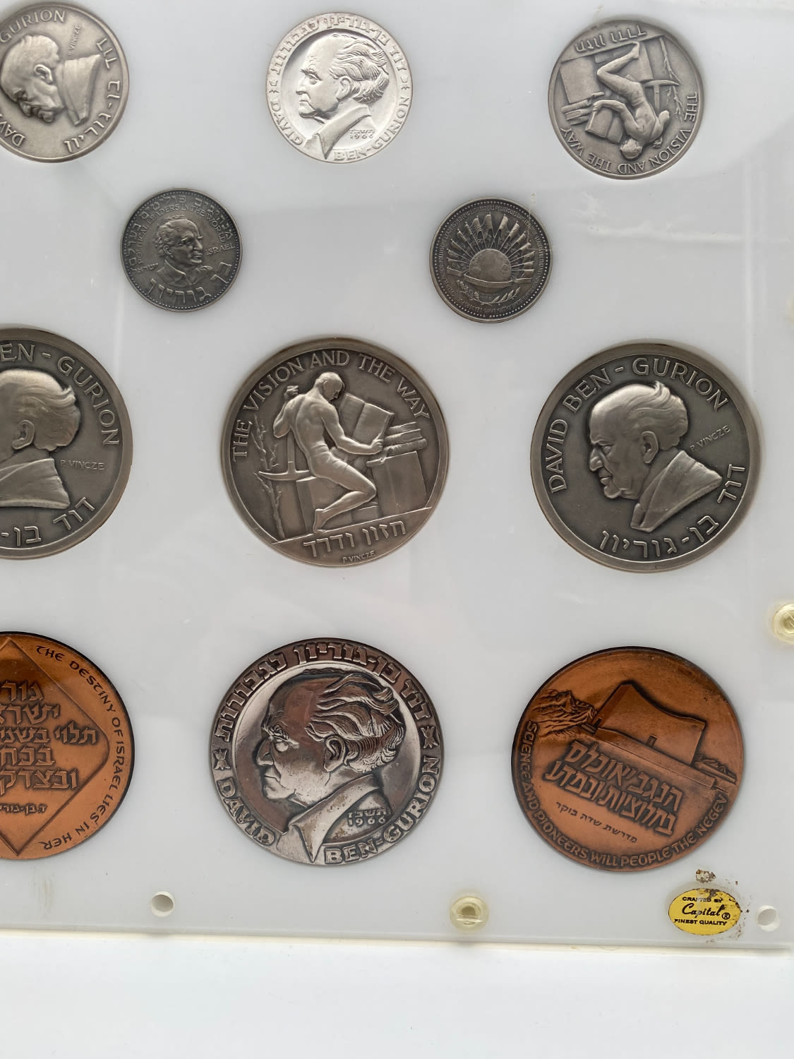 Israel - David Ben-Gurion medals, vision and path - 11 medals on the subject of the first Prime Minister of the ... - 1 3