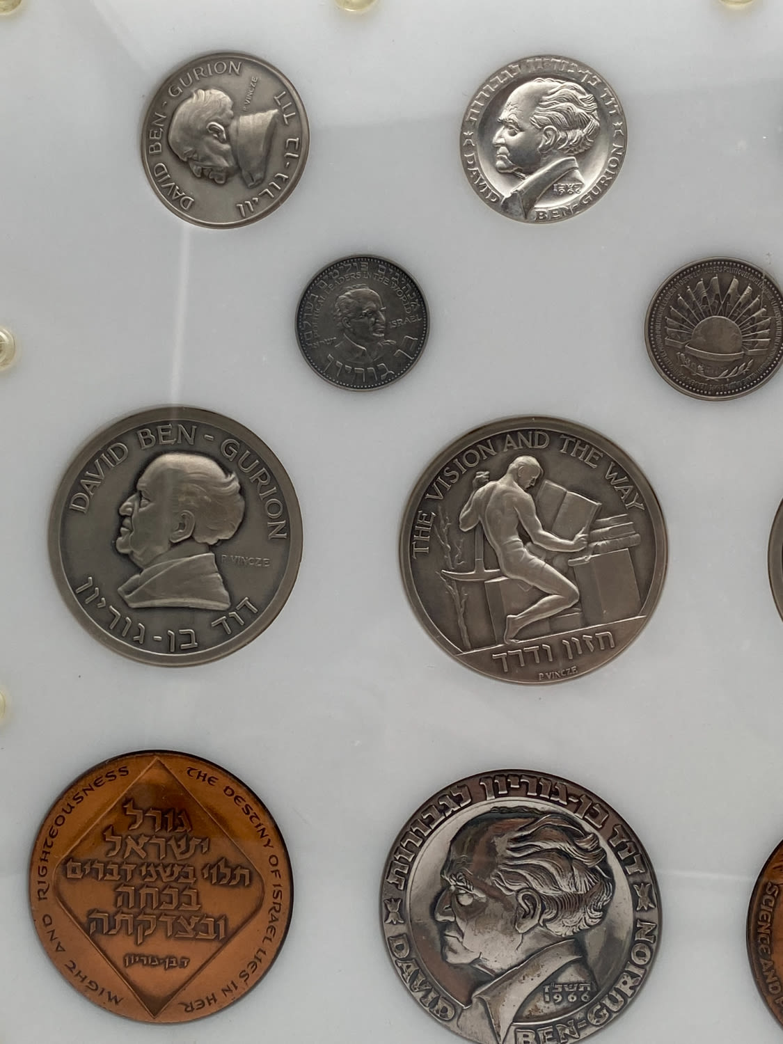 Israel - David Ben-Gurion medals, vision and path - 11 medals on the subject of the first Prime Minister of the ... - 1 2