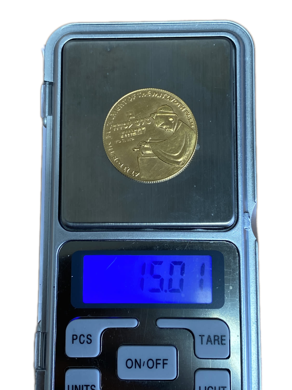 Israel - Bar Mitzvah, State Medal, 1961 - Gold 750, 15.01g, 27mm - 1 2