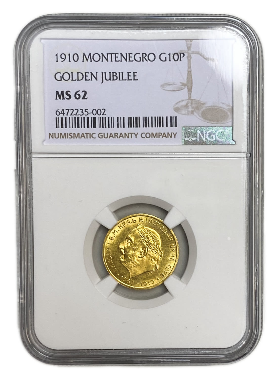Montenegro - 10 Perpera - Nikola I - Gold 900, 3.38g, 19mm - NGC MS 62
Only 10% fees + VAT ... - 1 2