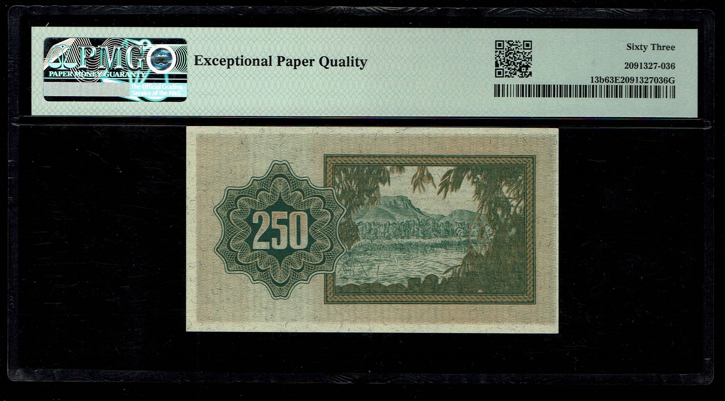 Israel - 250 Prutah 1953 - PMG 65 EPQ - "Without Menorah" - Prefix A - 1 1