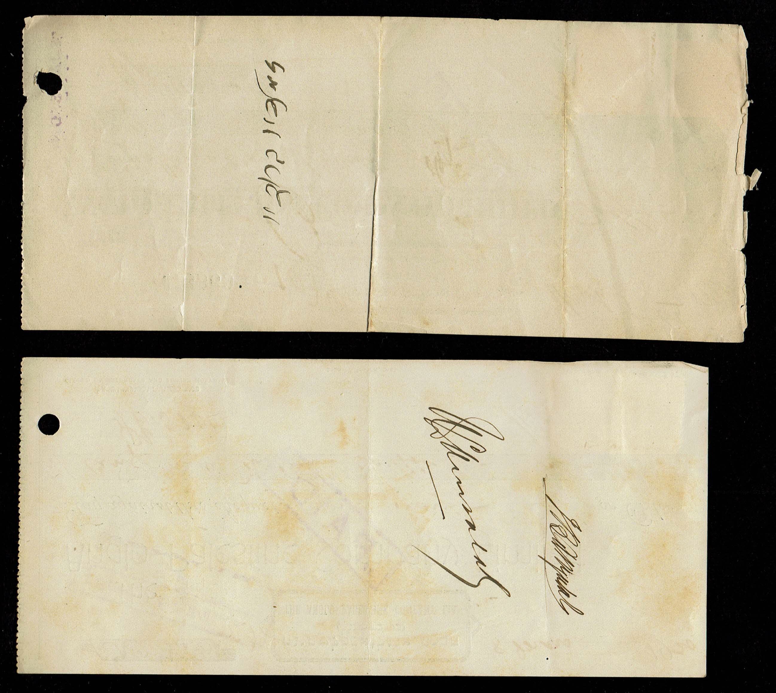 Paper money tokens - Palestine / Land of Israel - 2 checks from Anglo Palestine Bank, 1920 - 1 1