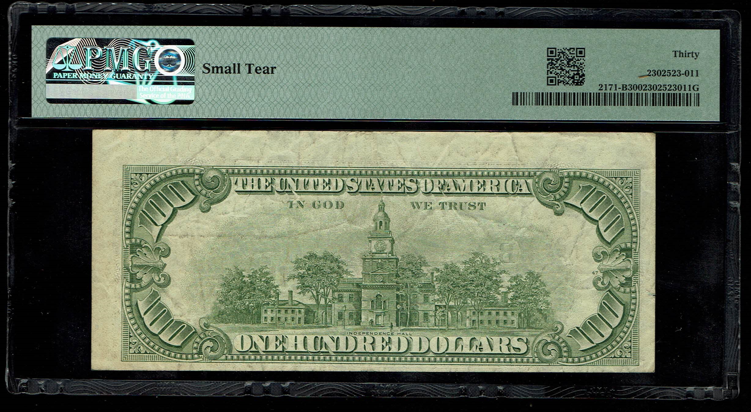 USA - 100 Dollar 1985 - Printing Error, Cutting Error - PMG 30 - 1 1