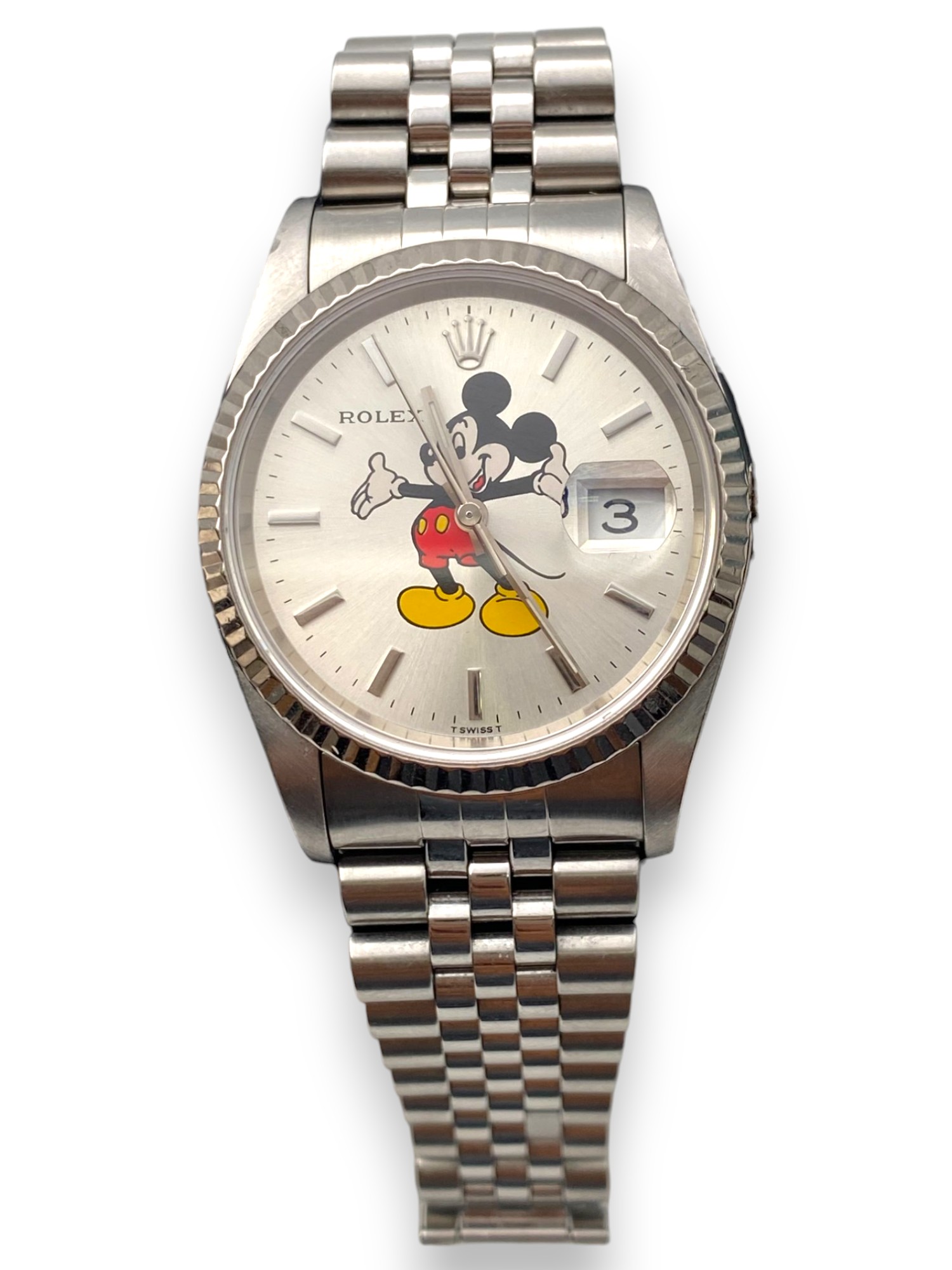 Rolex Datejust 36 RE 16234 Fullset + Mickey Mouse After Makert Dial