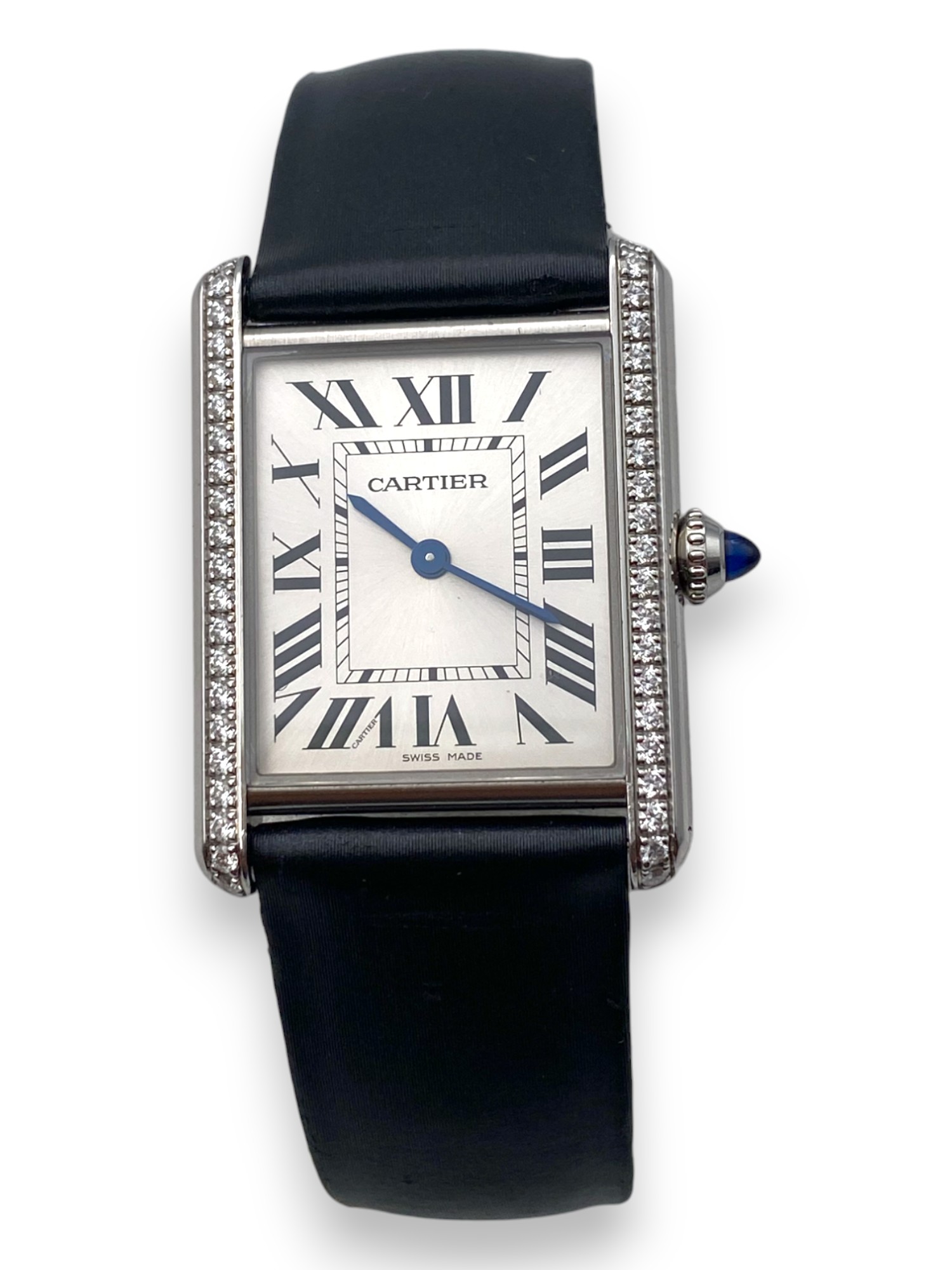 Cartier Tank Mest WSTA0109 After market diamond set on the bezel