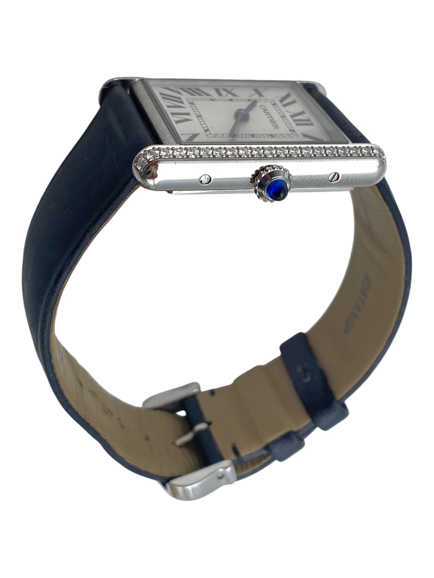 Cartier Tank Mest WSTA0109 After market diamond set on the bezel - 1 2