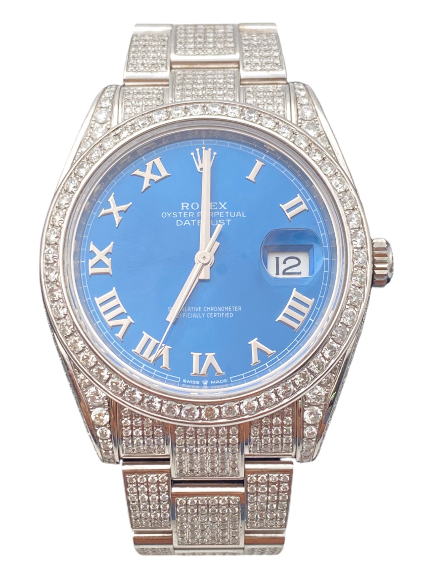Rolex Datejust 41 AZZURRO Blue Ater Market Diamonds Set with Papers