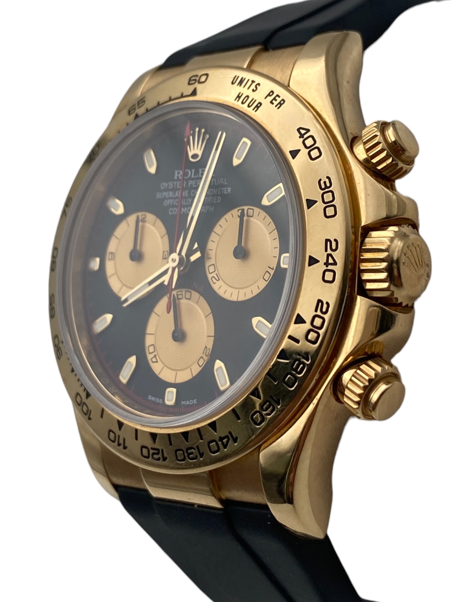 Rolex Cosmograph Daytona 116518 Black Paul Newman Style Yellow Gold - 1 1