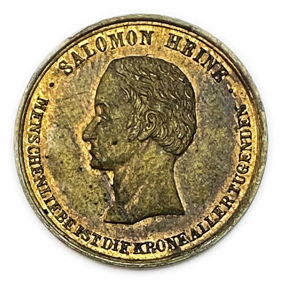 Judaica / Zionism - Medal of the Salomon Heine's Jewish Community Hospital in Hamburg - 1841
Solomon ... - 1 1