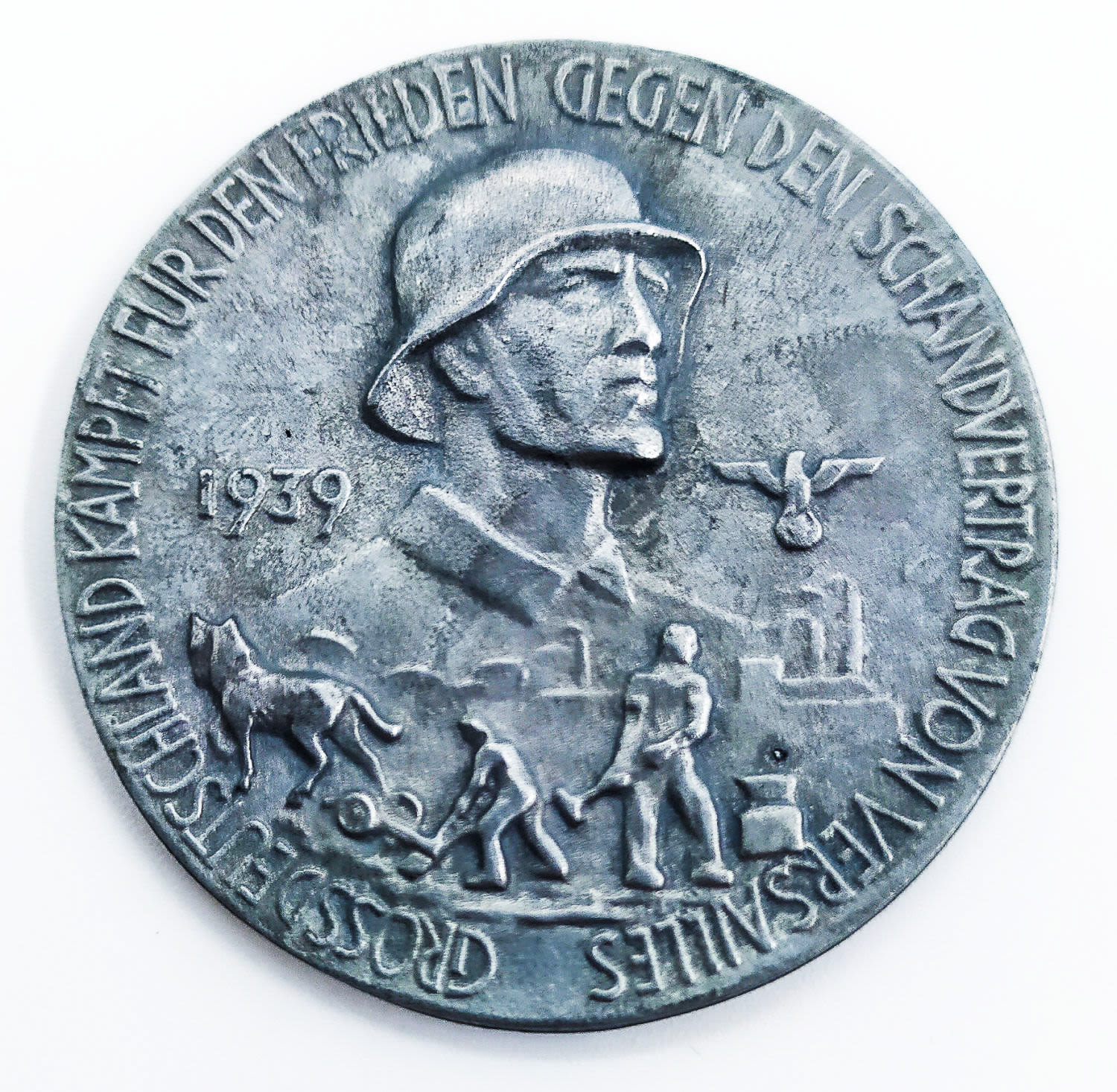 Judaica / Zionism - Anti-Semitic medal - "Why We Fight" - 1939
A very rare and historic item ... - 1 1