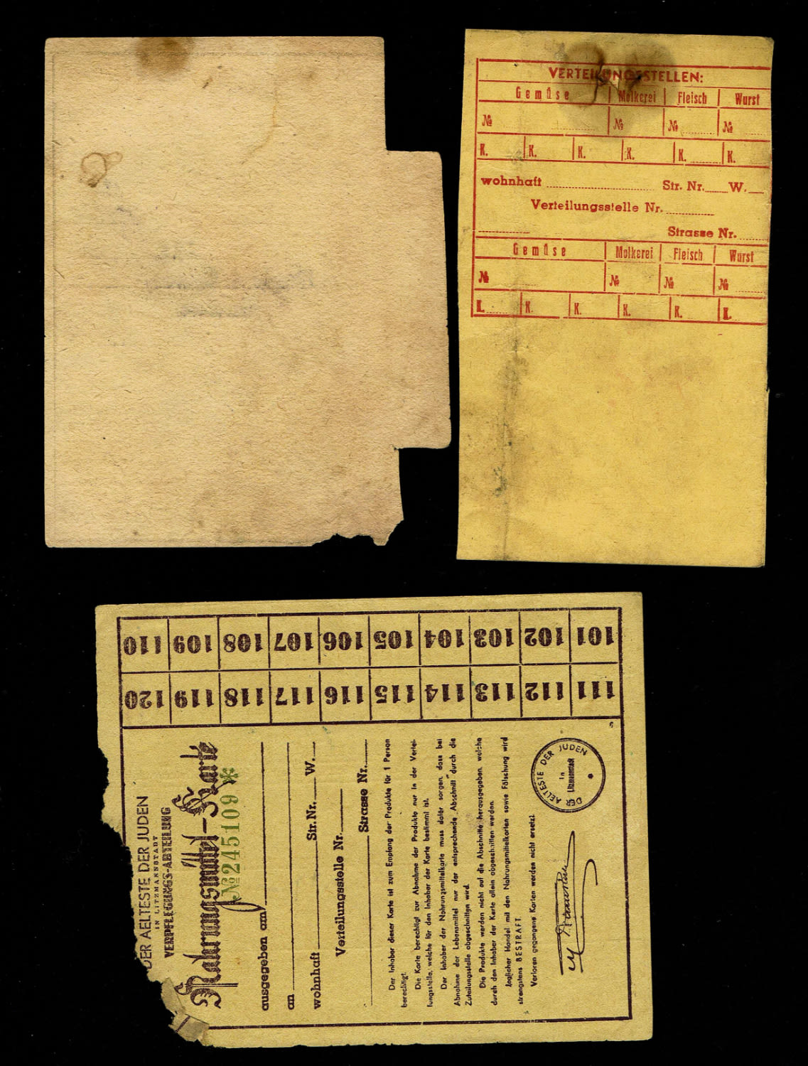 Holocaust concentration camps money - Poland - Lot of 5 means of payment, part of them used to buy milk and ... - 1 2