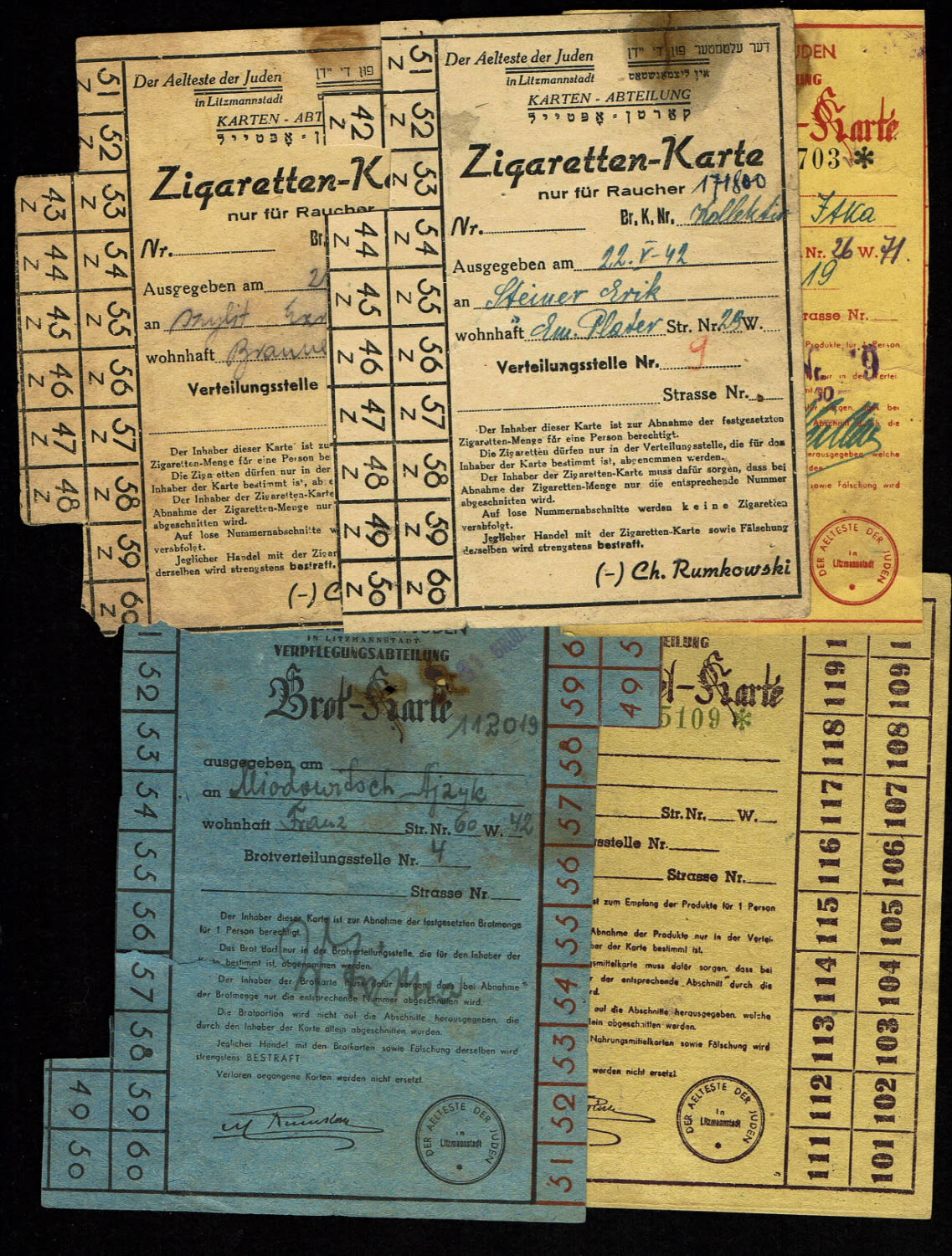 Holocaust concentration camps money - Poland - Lot of 5 means of payment, part of them used to buy milk and ... - 1 0