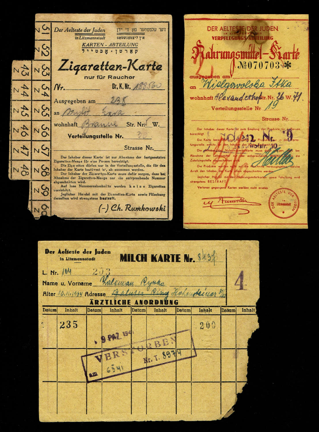 Holocaust concentration camps money - Poland - Lot of 5 means of payment, part of them used to buy milk and ... - 1 1