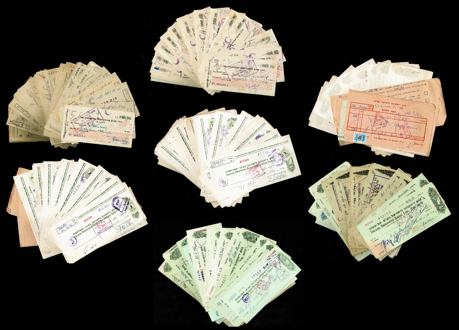Payment method - Israel - a very large collection of checks - Mercantile Bank, Discount Bank - 1 0