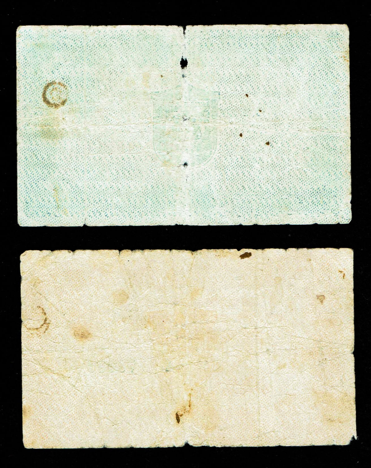 Israel - Pair of 50 and 100 Mils 1948 - Tel Aviv waas city note - Rare
the lack of small change at ... - 1 1