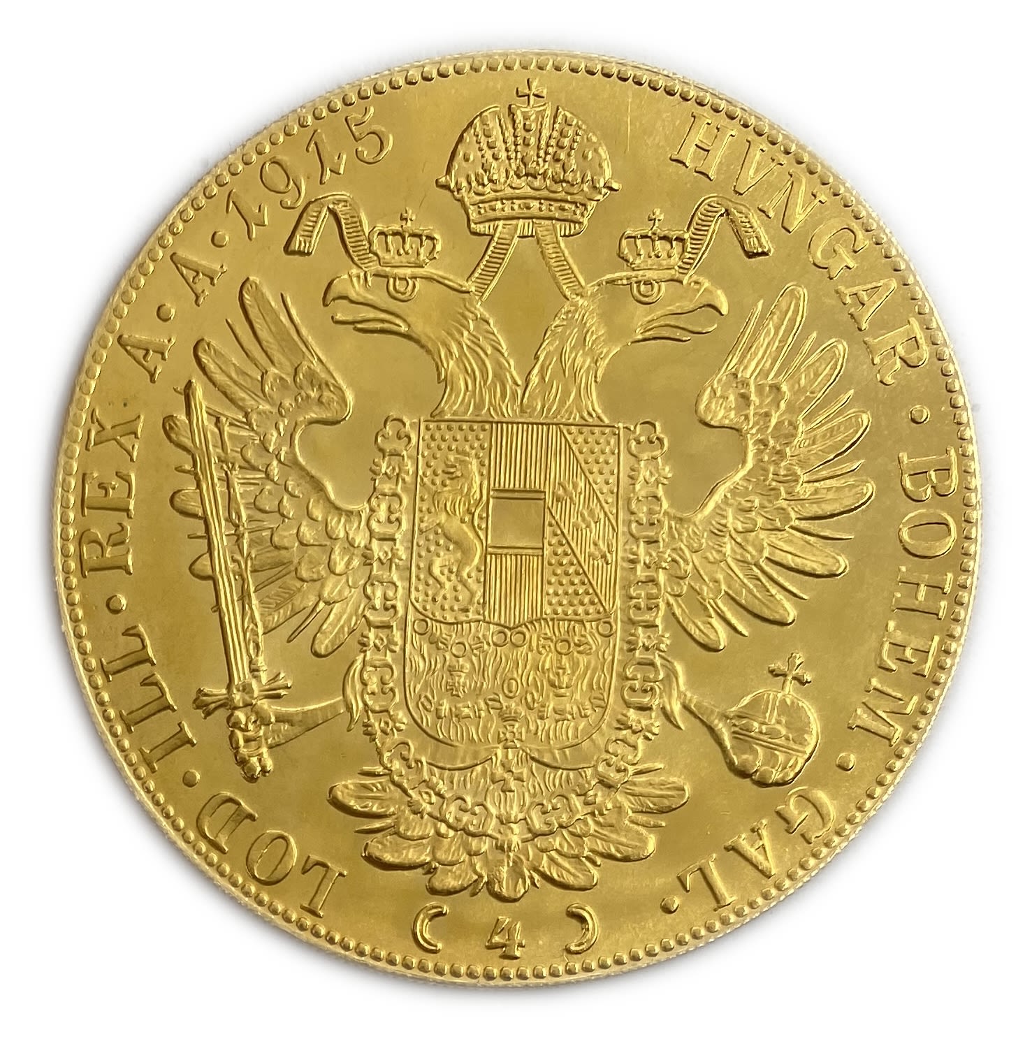 Austria - 4 Ducat 1915 - Restrike - UNC - 986 gold, 13.9 g, 40 mm
Only 10% fees + VAT on this ... - 1 1