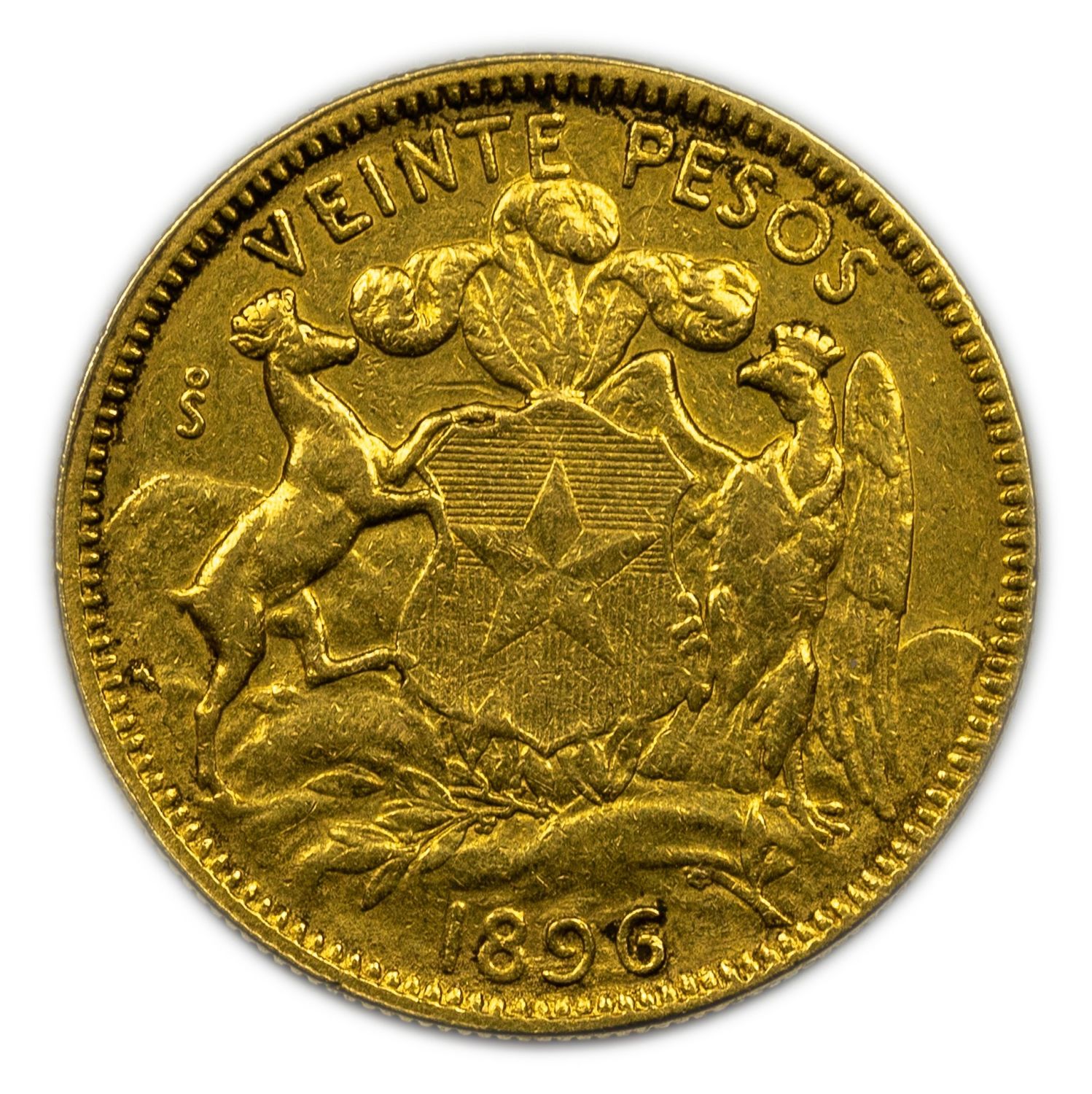 Chile - 20 Pesos 1896 - Gold 917, 11.97g, 27mm
Only 10% fees + VAT on this ... - 1 3