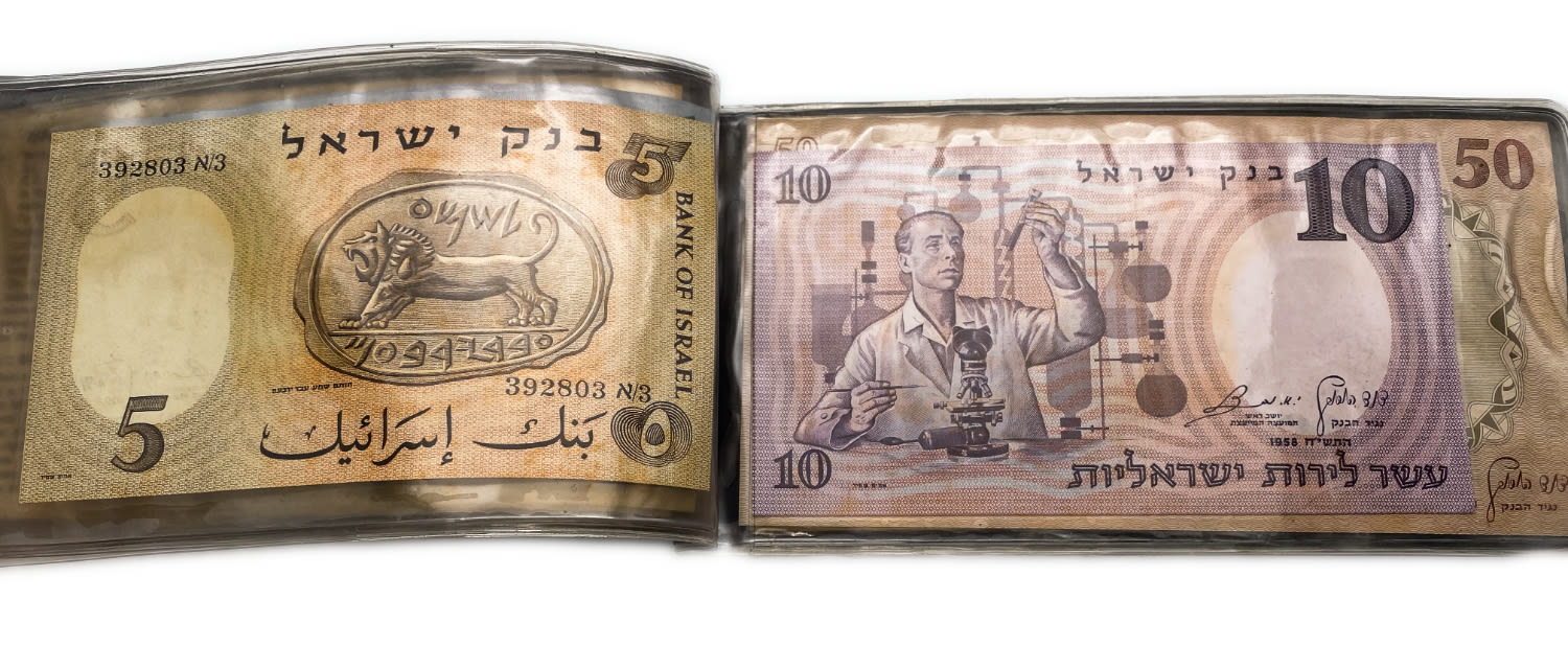 Israel - Lot of 5 Banknotes of the Representative Figures Series - 1/2, 1, 5, 10 and 50 Lirot - 1958, 1959 ... - 1 3