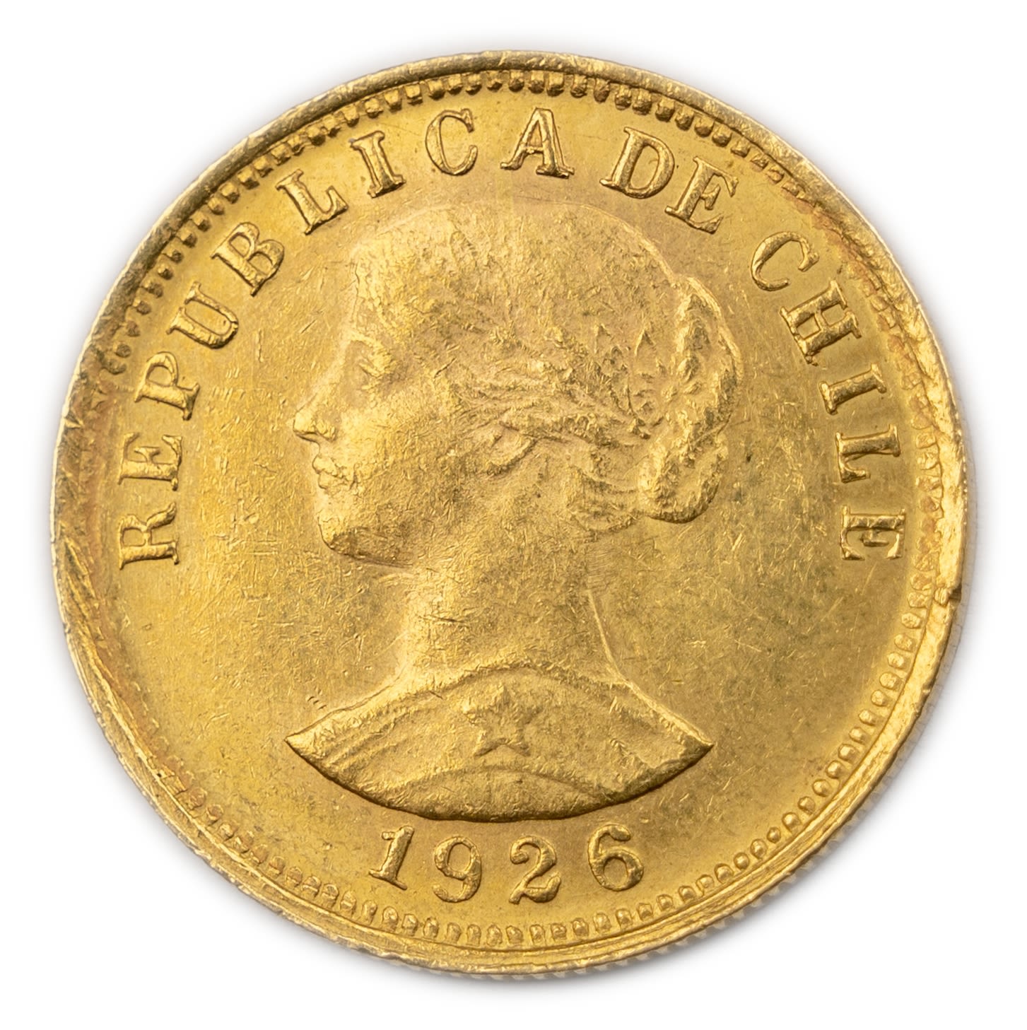 Chile - 50 pesos 1926 - gold 900, 10.15 g, 24.5 mm
Only 10% fees + VAT on this item
...