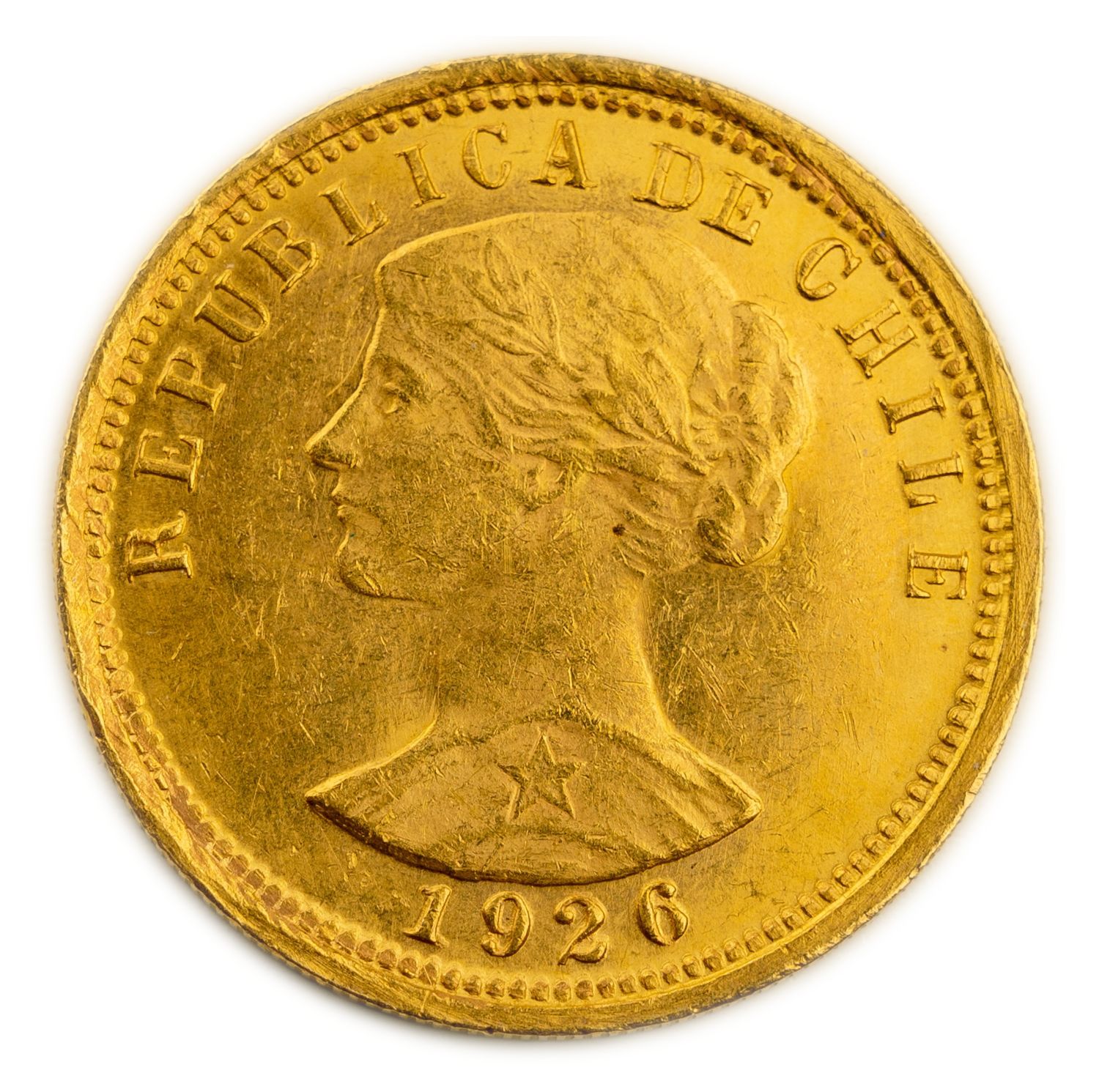 Chile - 100 pesos 1926 - gold 900, 20.31 g, 31 mm
Only 10% fees + VAT on this item
...