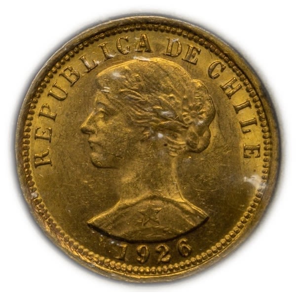 Chile - 100 pesos 1926 - gold 900, 20.31 g, 31 mm
Only 10% fees + VAT on this item
... - 1 2