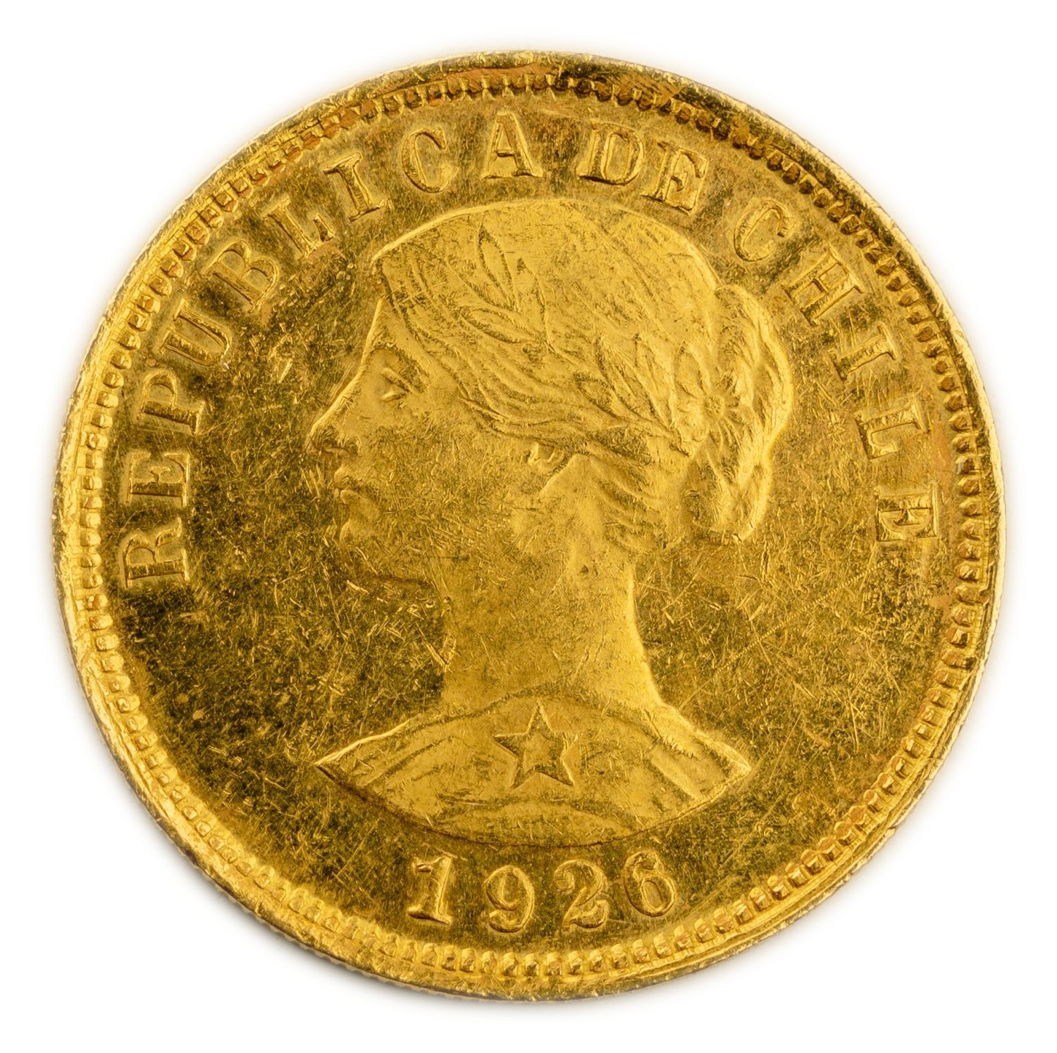 Chile - 100 pesos 1926 - gold 900, 20.32 g, 31 mm
Only 10% fees + VAT on this item
...