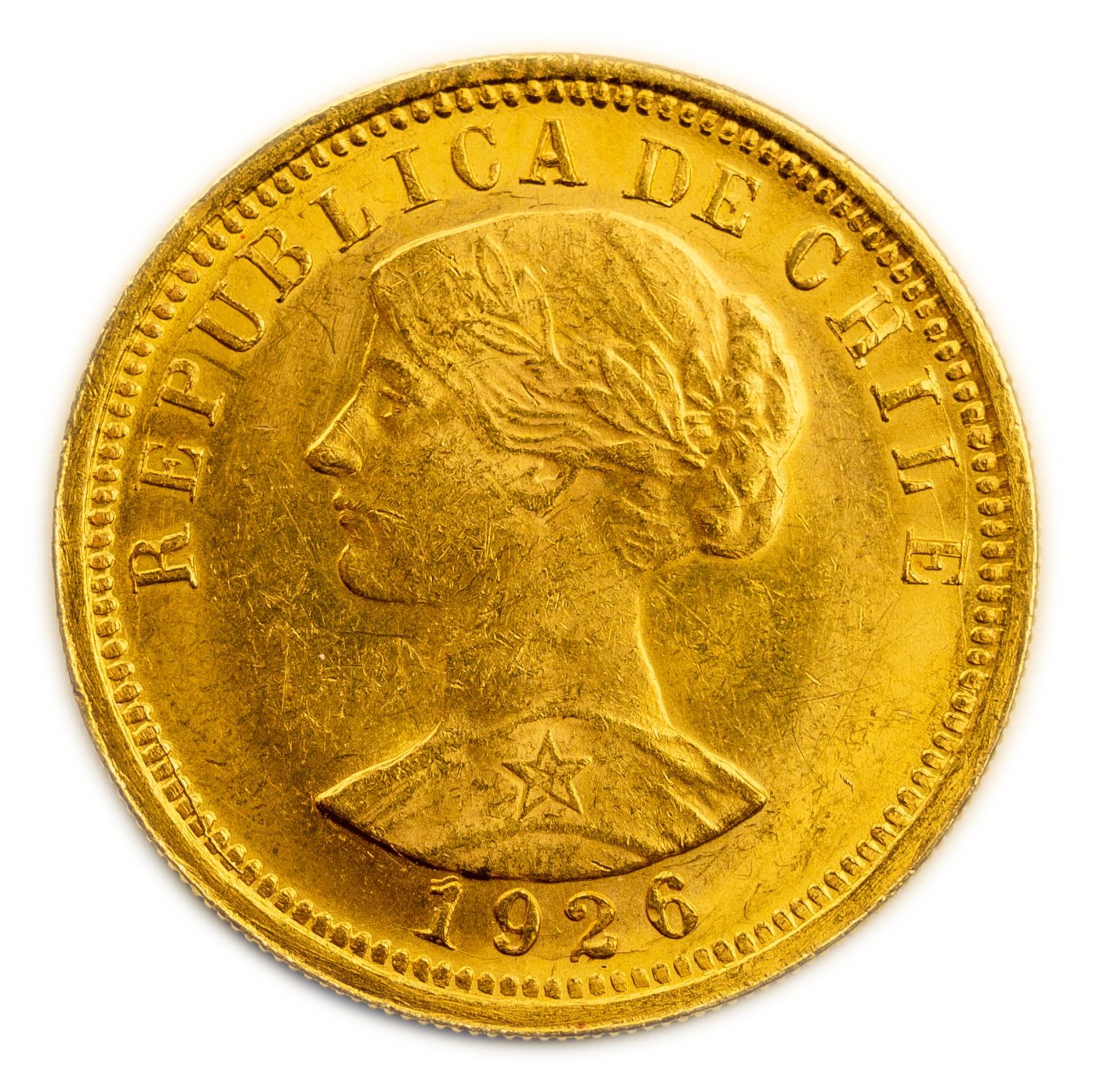 Chile - 100 pesos 1926 - gold 900, 20.33 g, 31 mm
Only 10% fees + VAT on this item
...