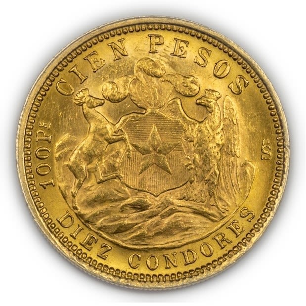 Chile - 100 pesos 1926 - gold 900, 20.33 g, 31 mm
Only 10% fees + VAT on this item
... - 1 3
