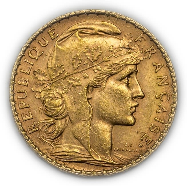 France - 20 Francs 1907 - Gold 900, 6.41g, 21mm
Only 10% fees + VAT on this item
... - 1 2