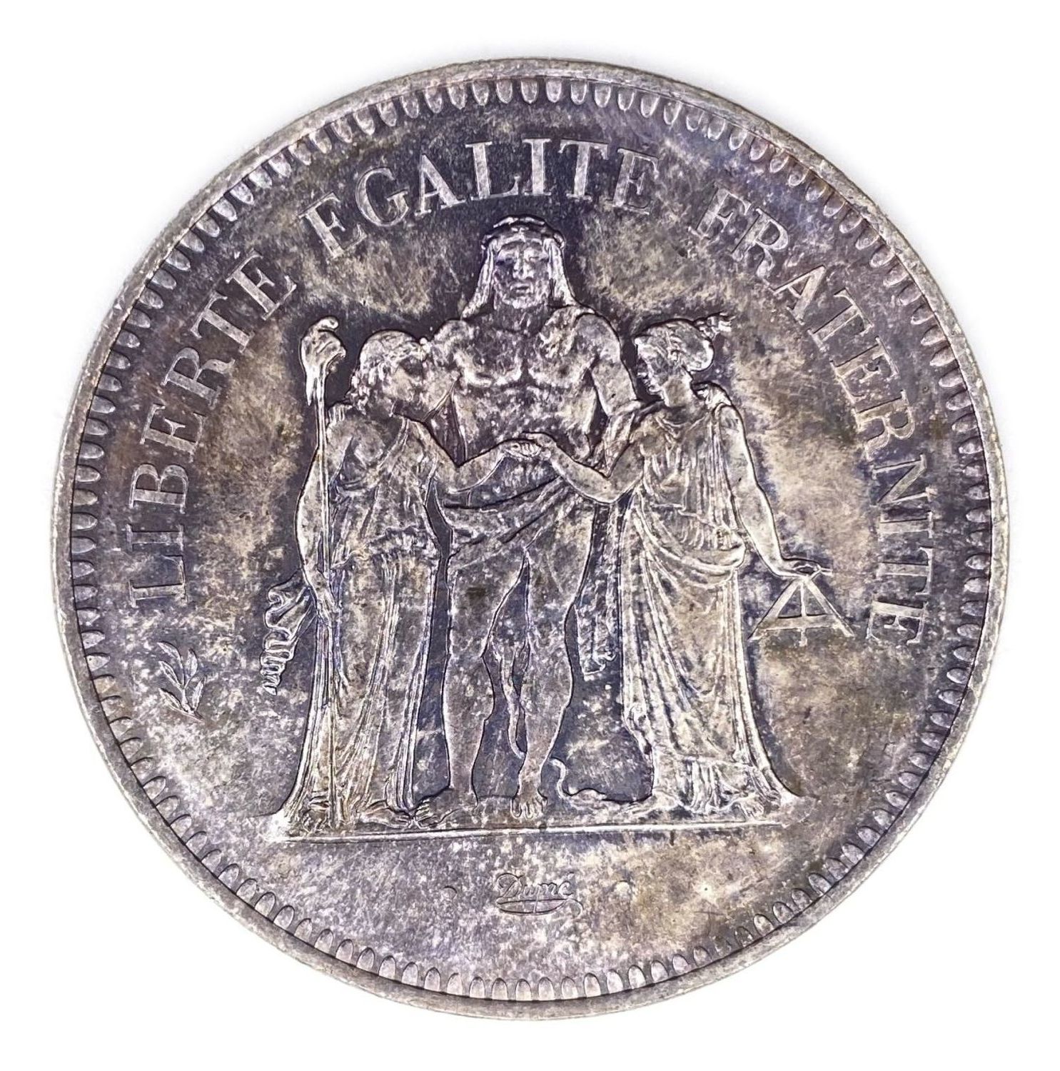 France - 50 Francs 1975 - Silver 900, 30g, 41mm
Obverse: The denomination within a wreath and the ... - 1 1