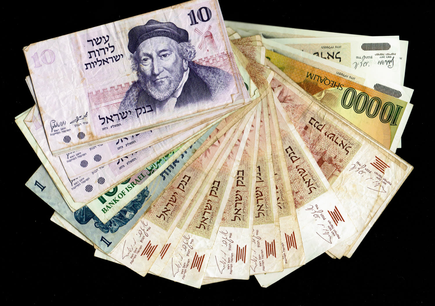 Israel - a huge lot of banknotes, a large amount of banknotes from different series of the State of Israel ... - 1 10