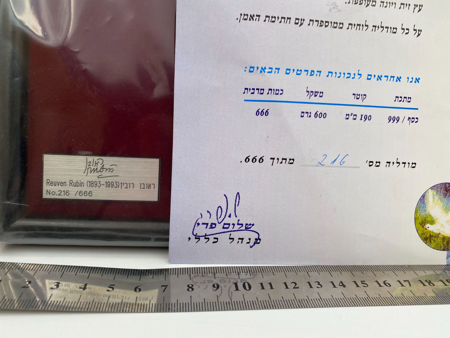 Israel - Framed Modelia Reuven Rubin - 999 silver, 600 g, 190 mm
Still in nylons and in the original ... - 1 3