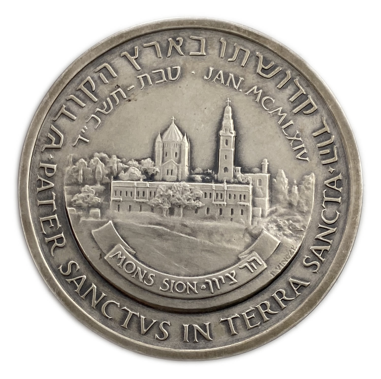 Israel - silver medal 100 g 59 mm.
A visit by Paul VI to the Holy Land 1964. - 1 1