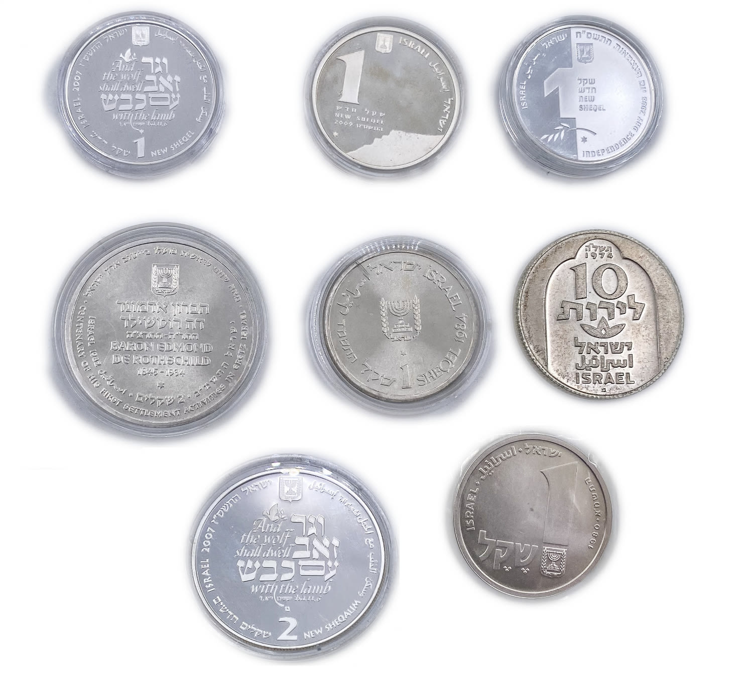 Israel - large lot of 8 silver coins, different years - UNC
Topics:
NIS 1 2007 - And ... - 1 1