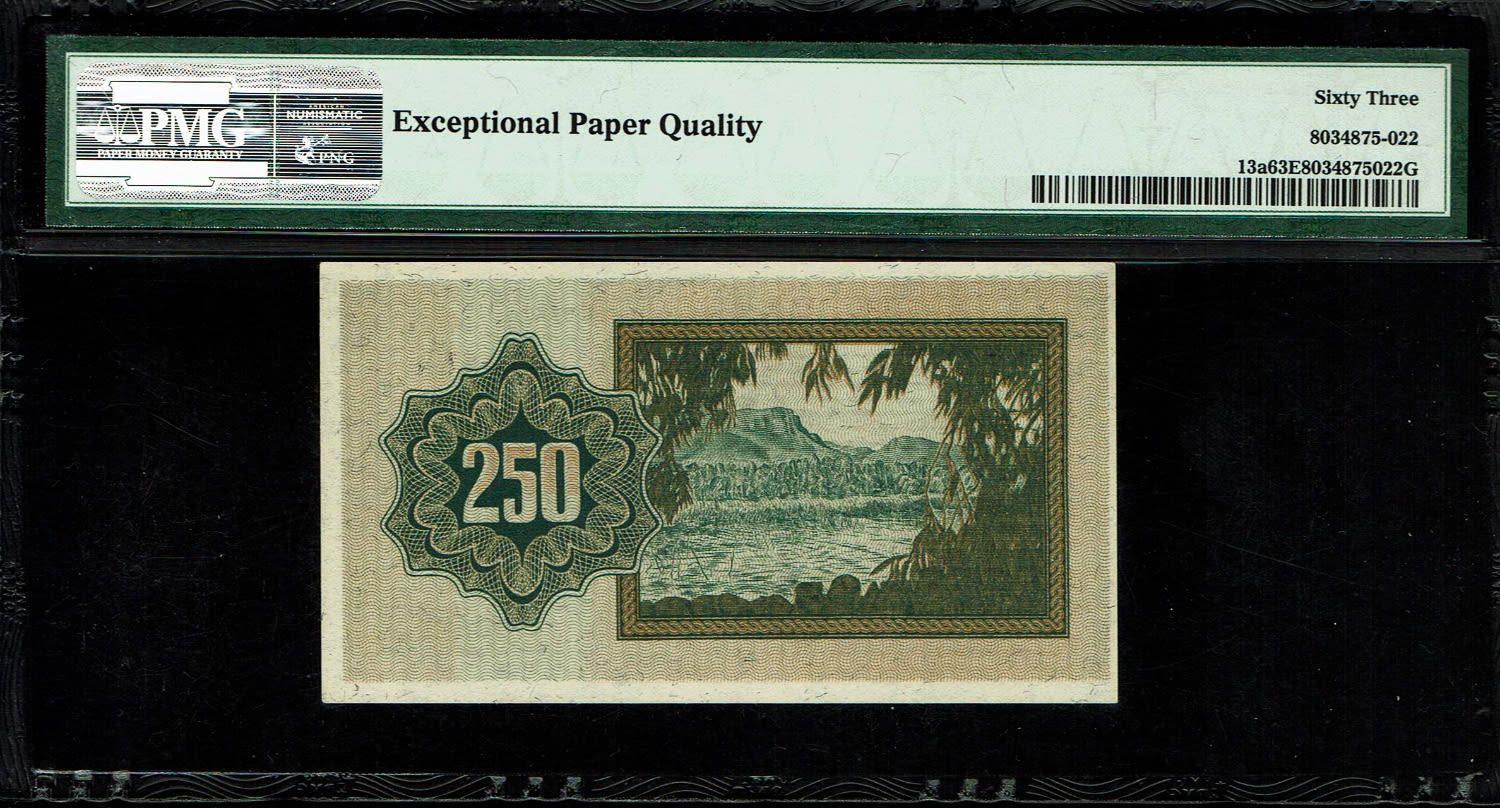 Israel - 250 Prutah 1952 - PMG 63 EPQ - Prefix A
In 1952 it was decided to issue, in addition to the ... - 1 1