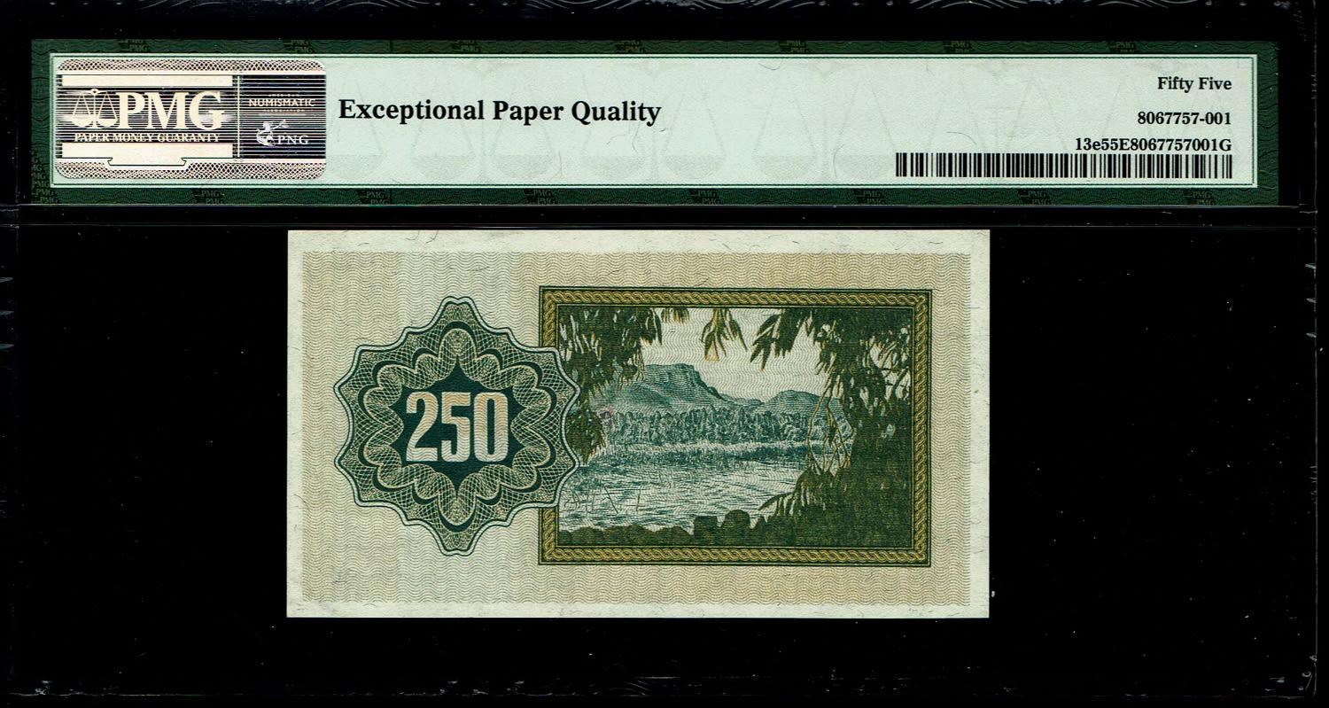 Israel - 250 Prutah 1952 - "Menorah Right" - PMG 55 EPQ - Prefix C
In 1952 it was decided to issue ... - 1 1