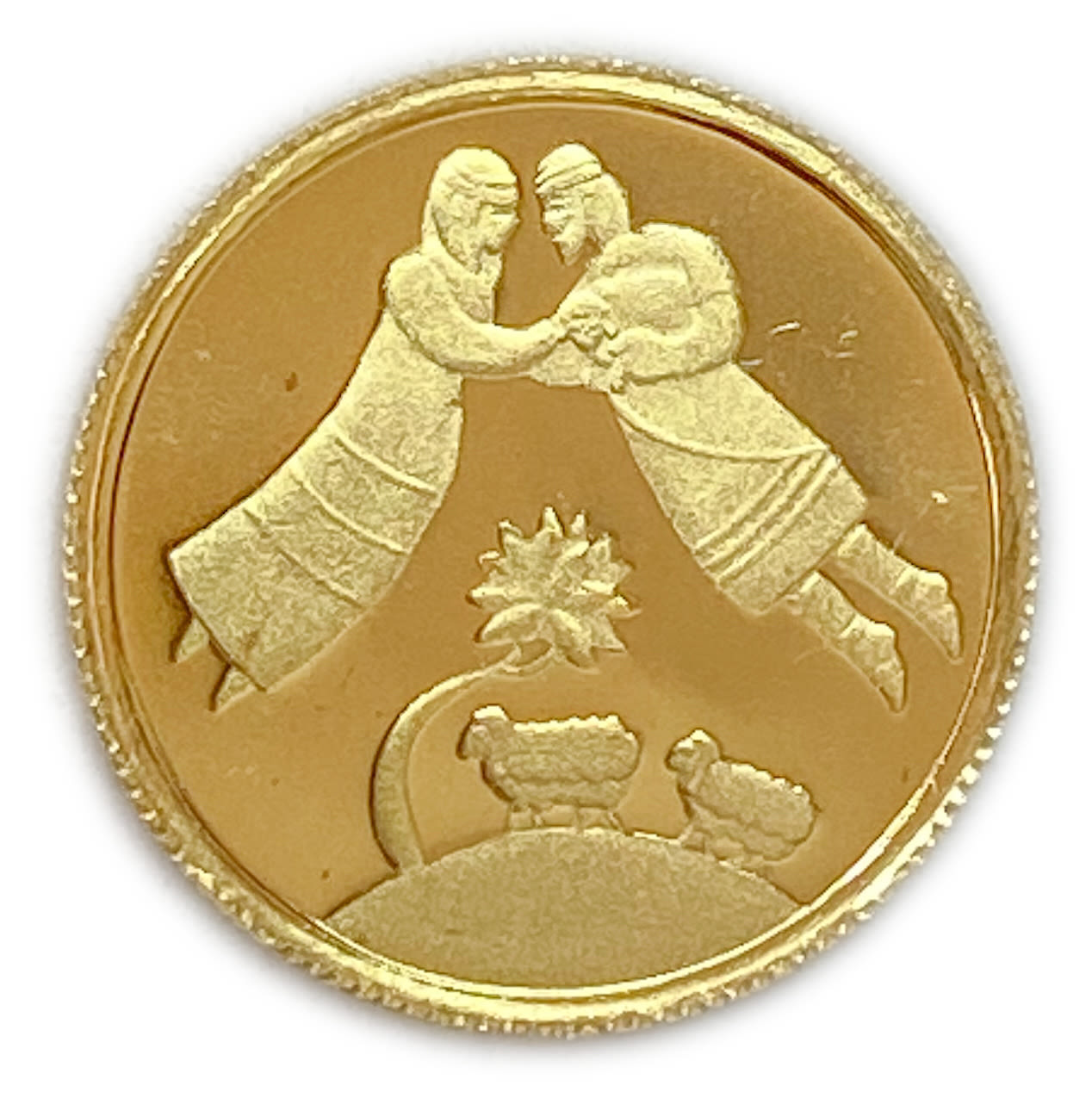 ISRAEL - Jacob and Rachel - 8th in the Biblical Art Series - Gold 999 , 1.24g , 13.92 mm
Only ... - 1 1