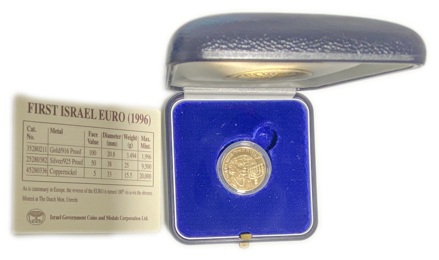 ISRAEL - Golda Meir - 100 Euro 1996 - Gold 916 , 3.5g , , 20.8 mm
Only 10% fees + VAT on ... - 1 2
