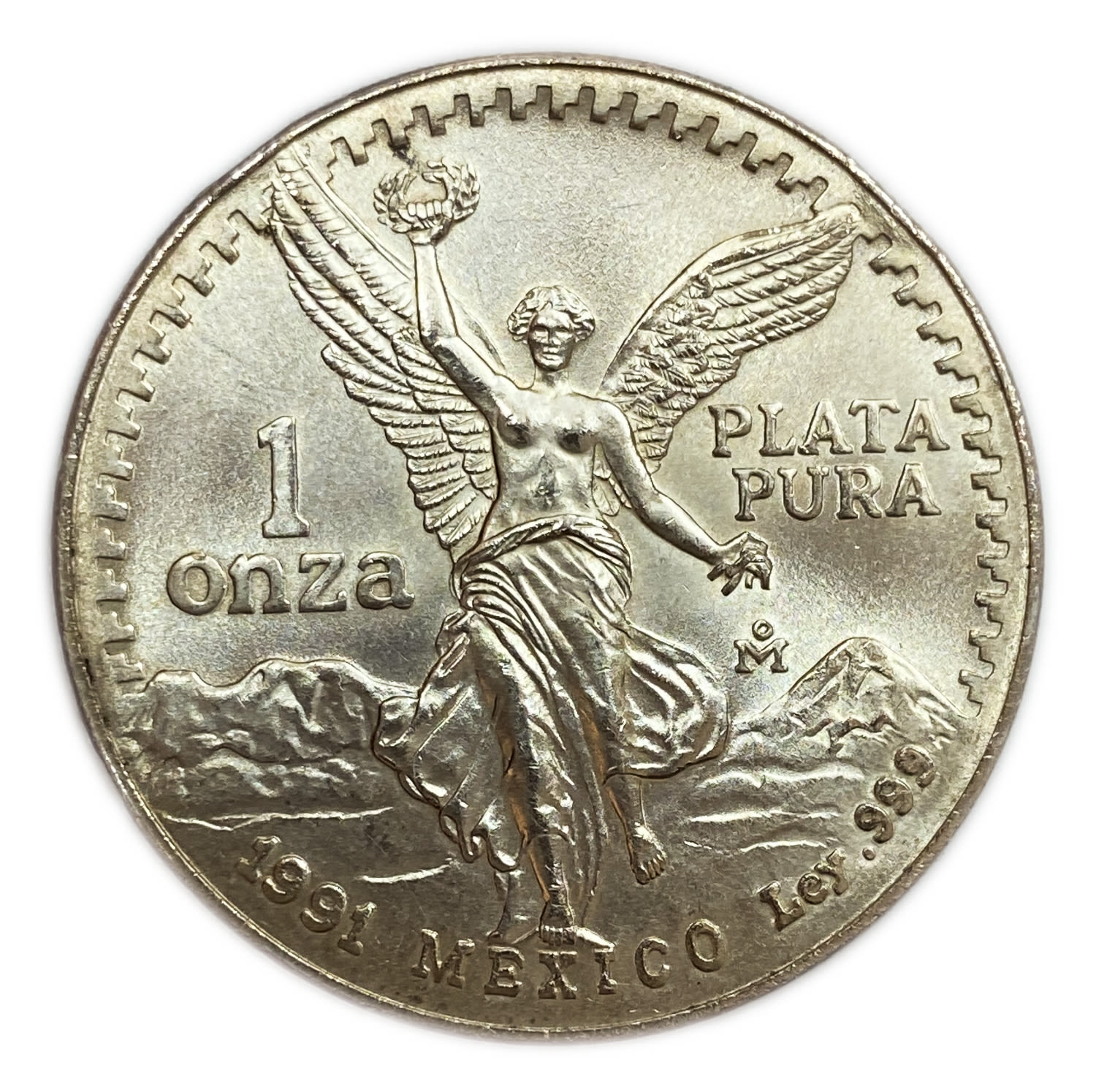 Mexico - 1 Onza "Libertad" Silver Bullion Coinage - Silver 999, 31.1g, 36mm
Obverse: National arms ... - 1 0