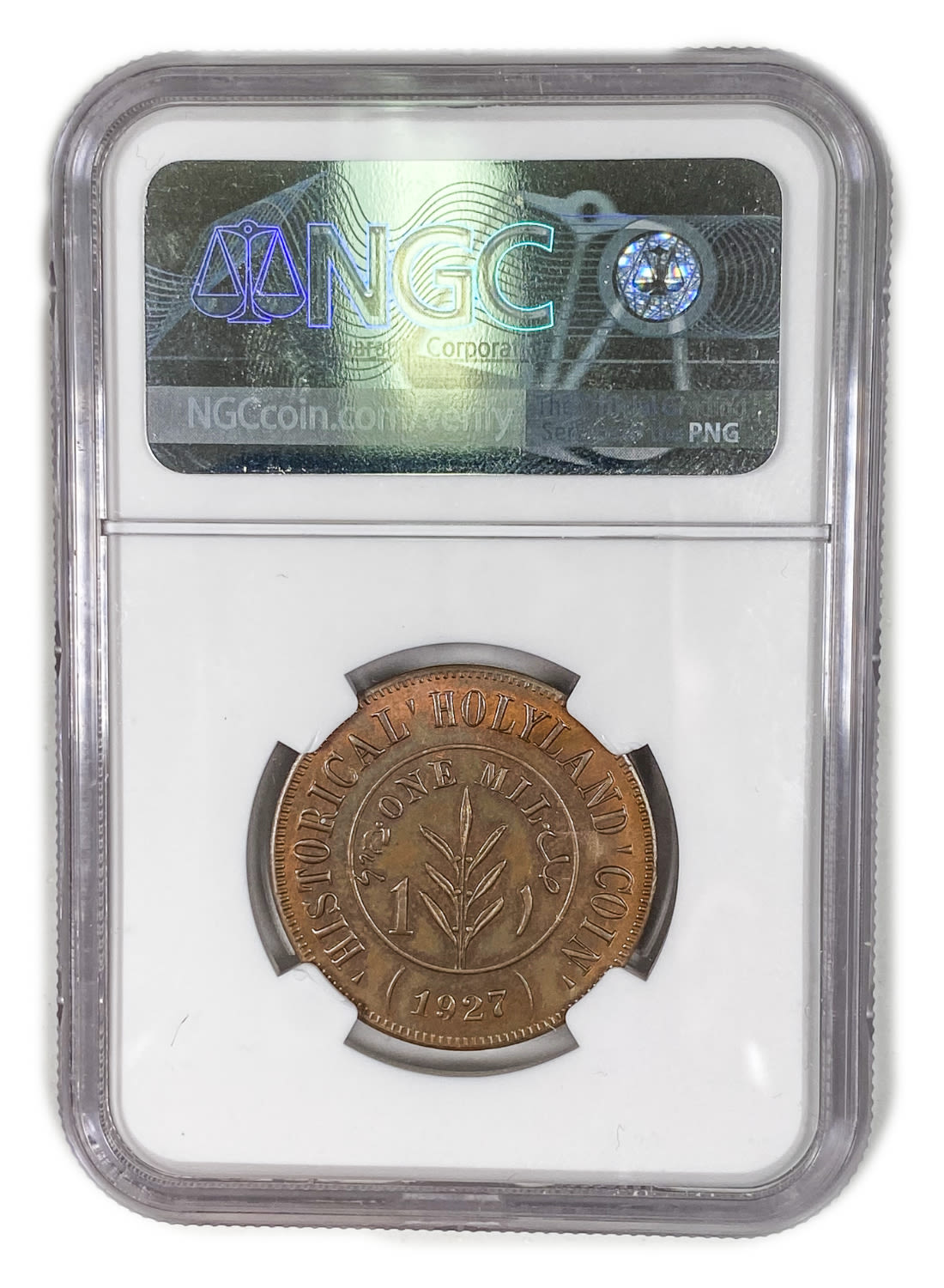 Palestine - 1 Mil 1927 - "Holyland token" - Type 1 - NGC 64 BN - UNC - Rare
The interior of the Holy ... - 1 3
