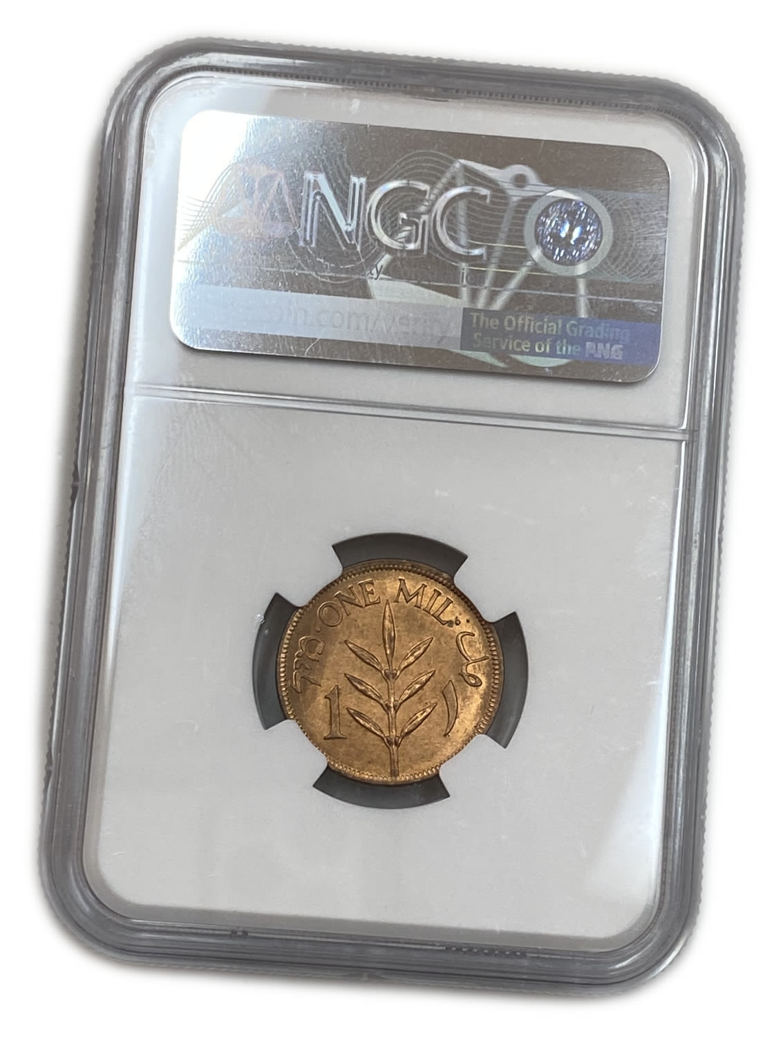 Palestine - 1 Mil 1927 - NGC 66 RD
MIL, was the Hebrew name of the coin that was legal in ... - 1 3