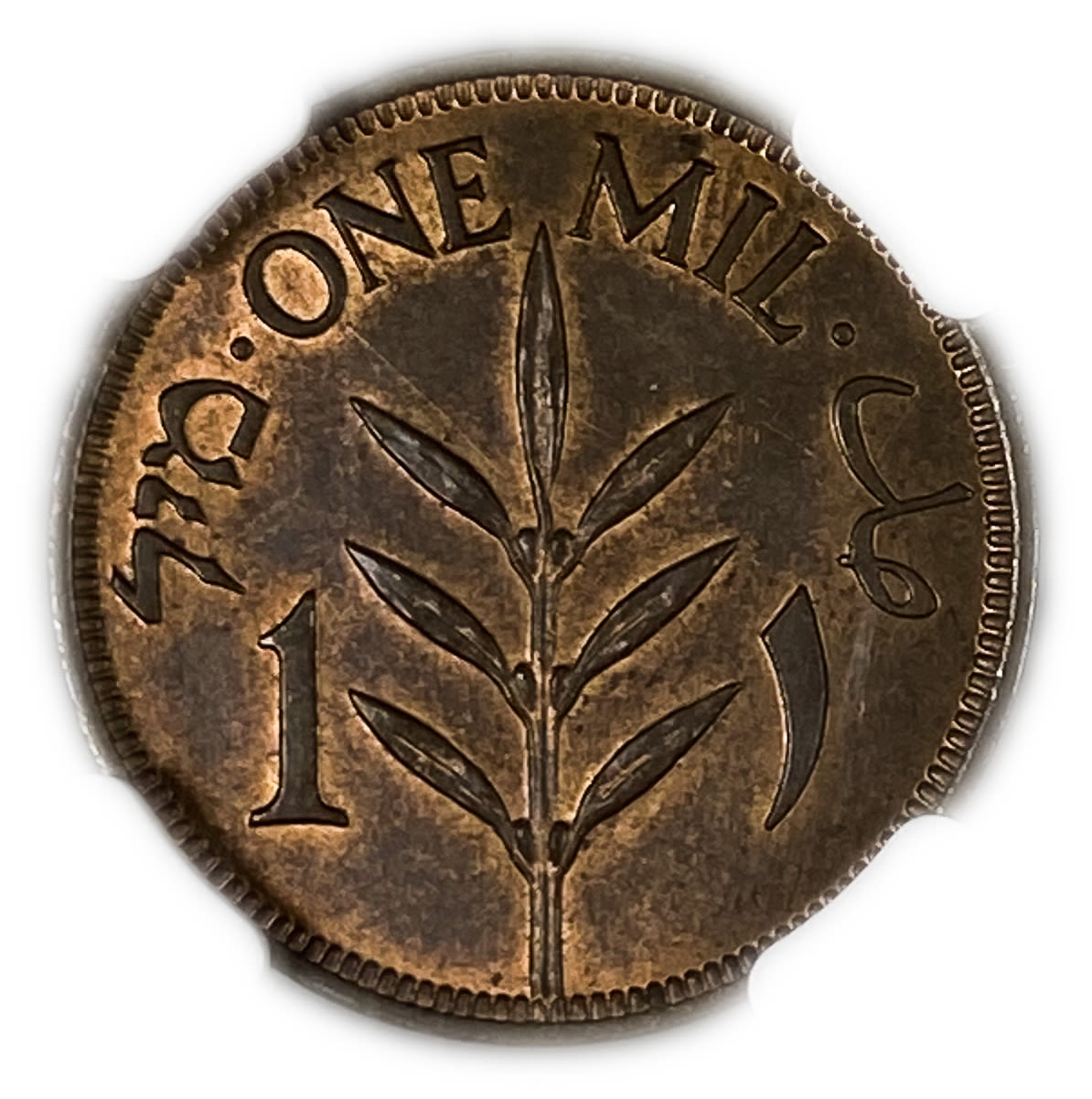 Palestine - 1 Mil 1937 - NGC 63 BN - UNC
Mil, was the Hebrew name of the coin that was legal in ... - 1 1