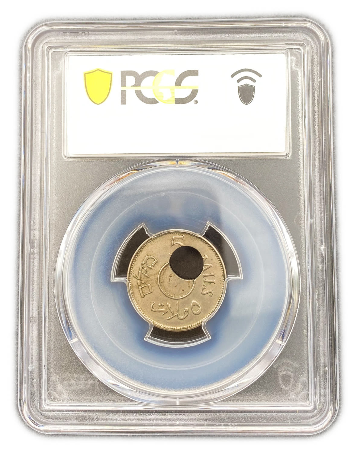 Palestine - 5 Mils 1927 - Minting Erorr, Off Center - PCGS MS62 - Extremely Rare
The British were ... - 1 3